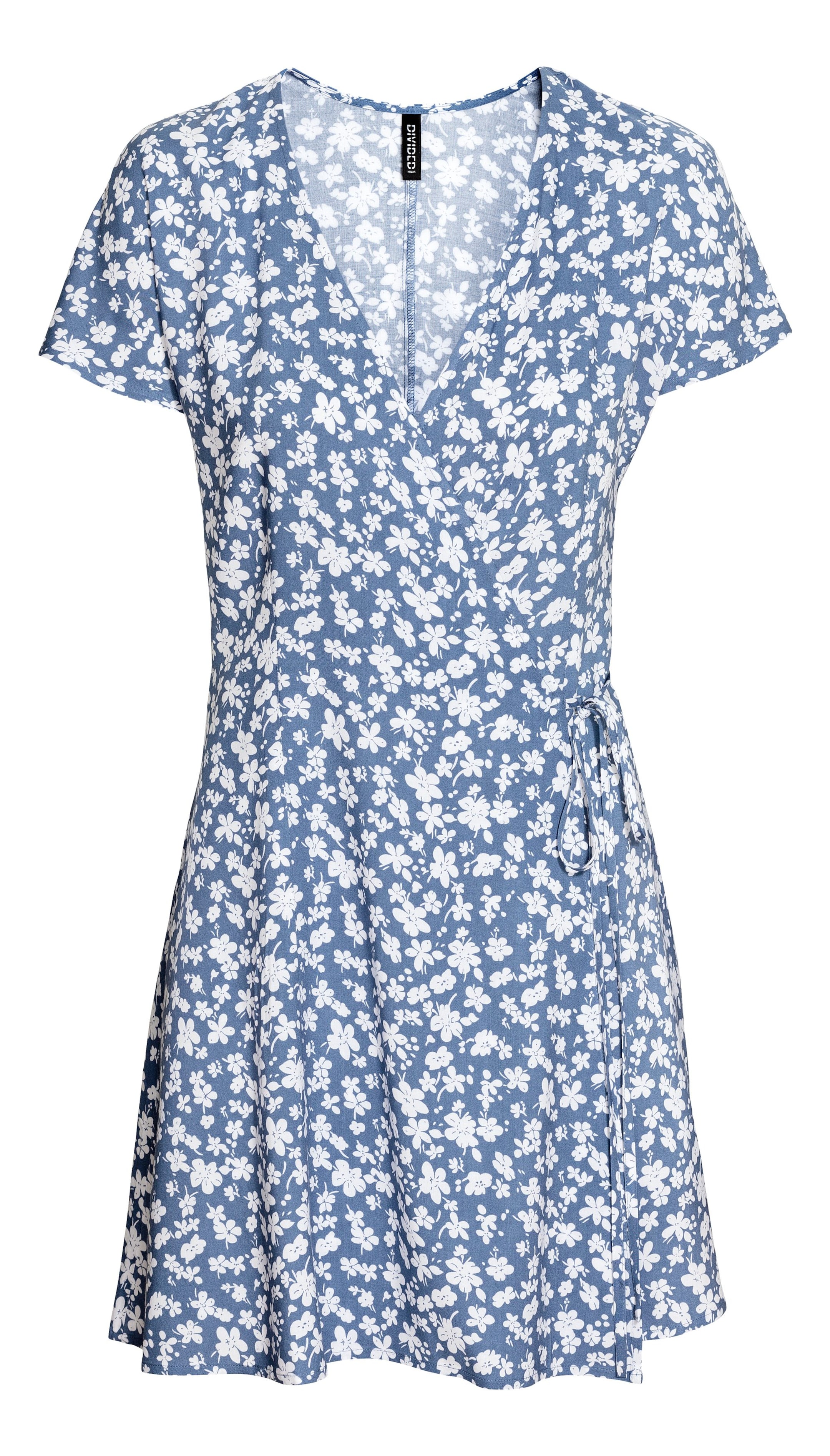 View larger image: Patterned wrap dress - Pigeon blue - Ladies | H&M GB 1