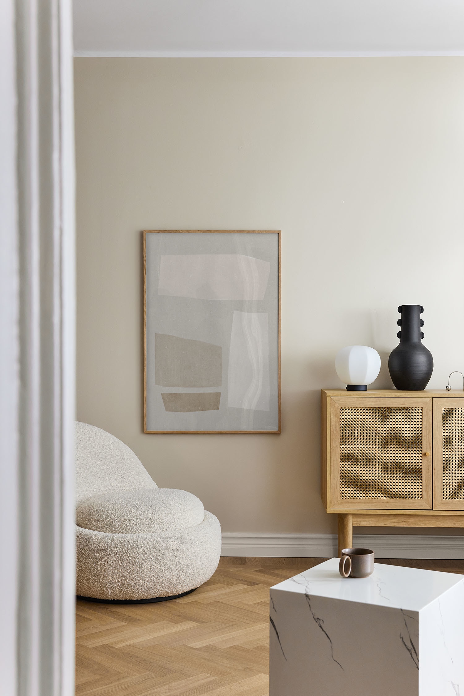 Pebbles Plakat - Beige/grå