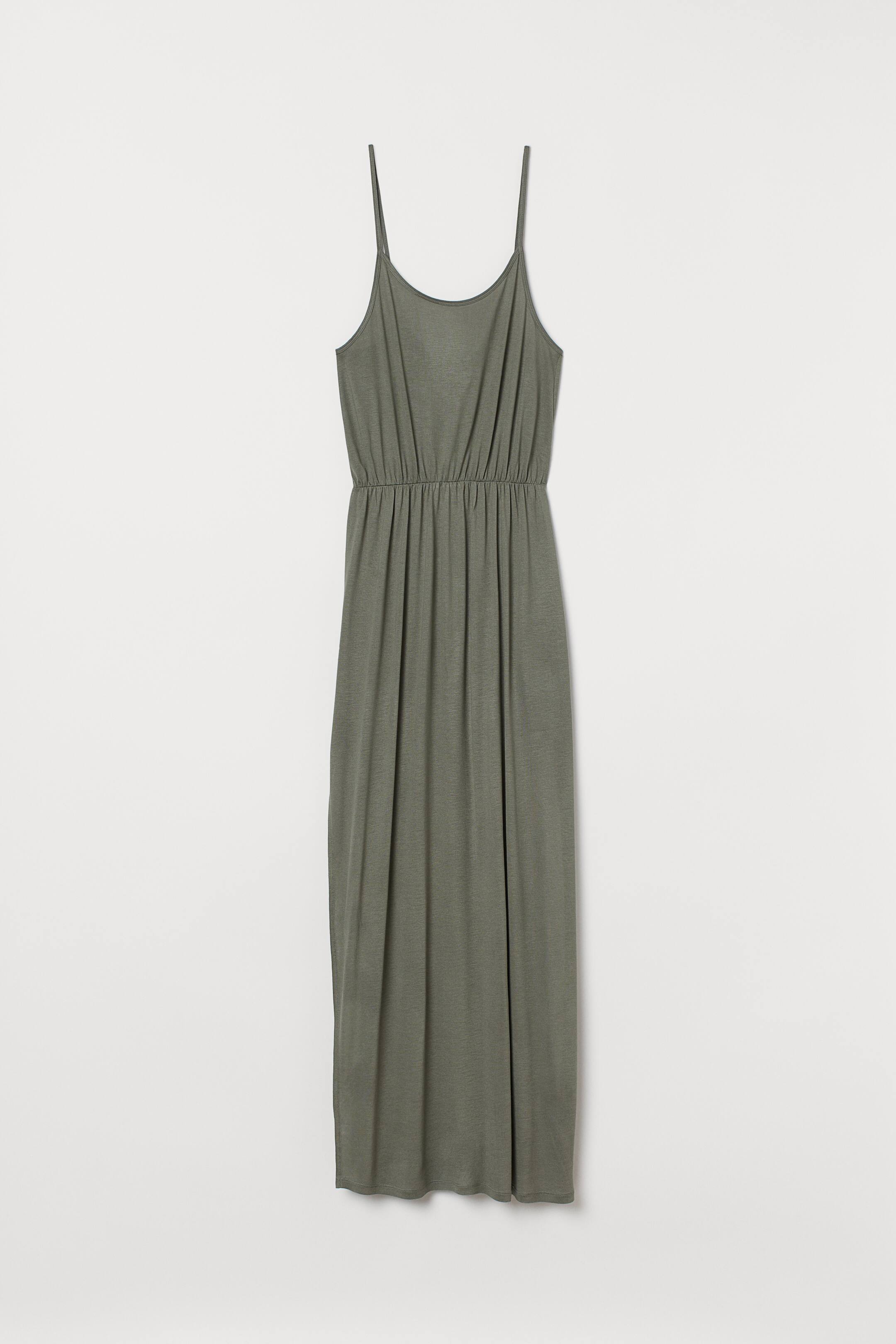 Maxi dress - Sleeveless - Maxi - Khaki green - Ladies | H&M GB