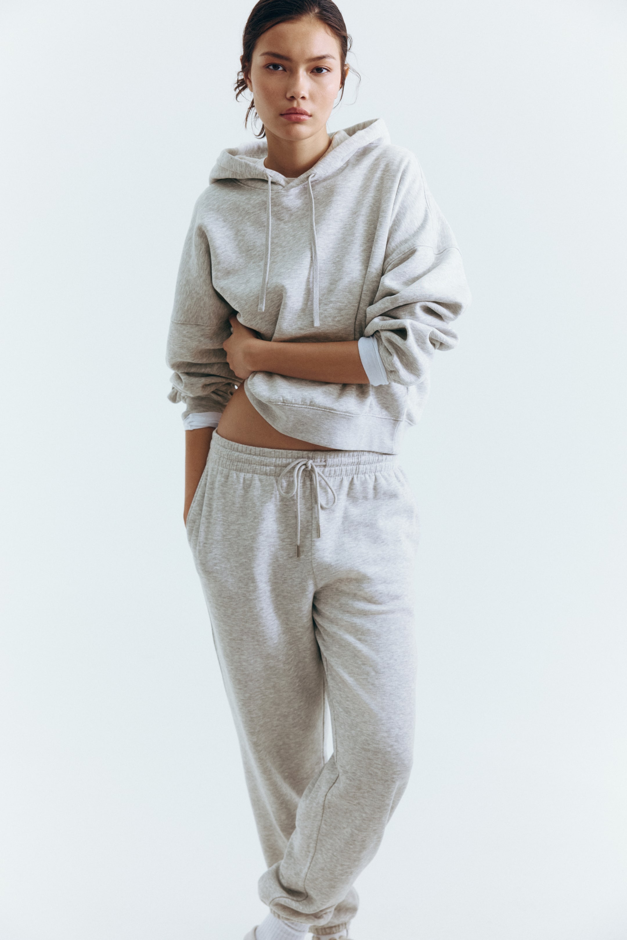 Ver imagen más grande: Sudadera con capucha - Gris claro jaspeado - MUJER | H&M ES 3