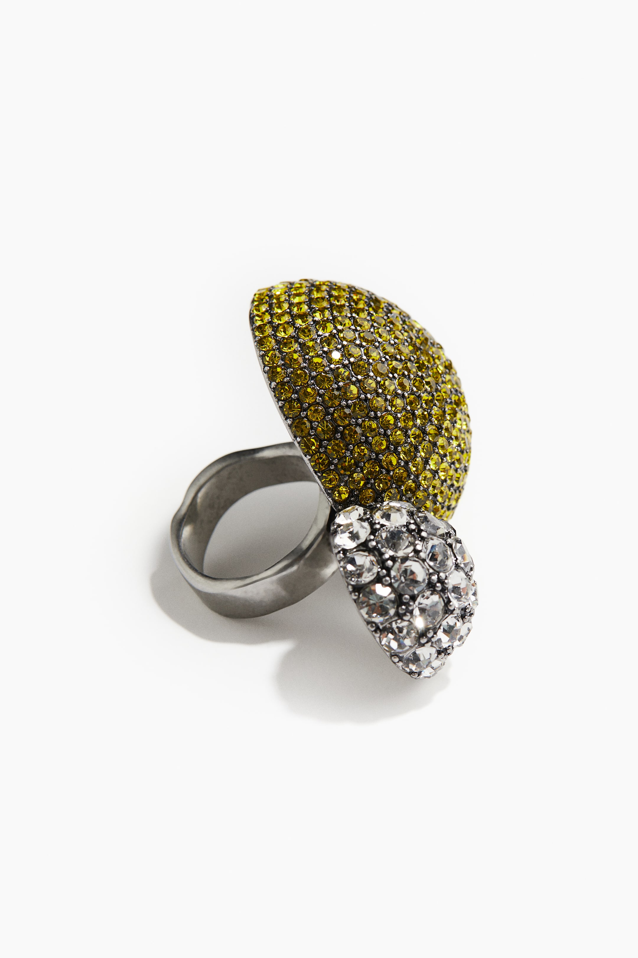 Ingrandisci l'immagine: Anello extra-large con strass - Argentato - DONNA | H&M CH 4