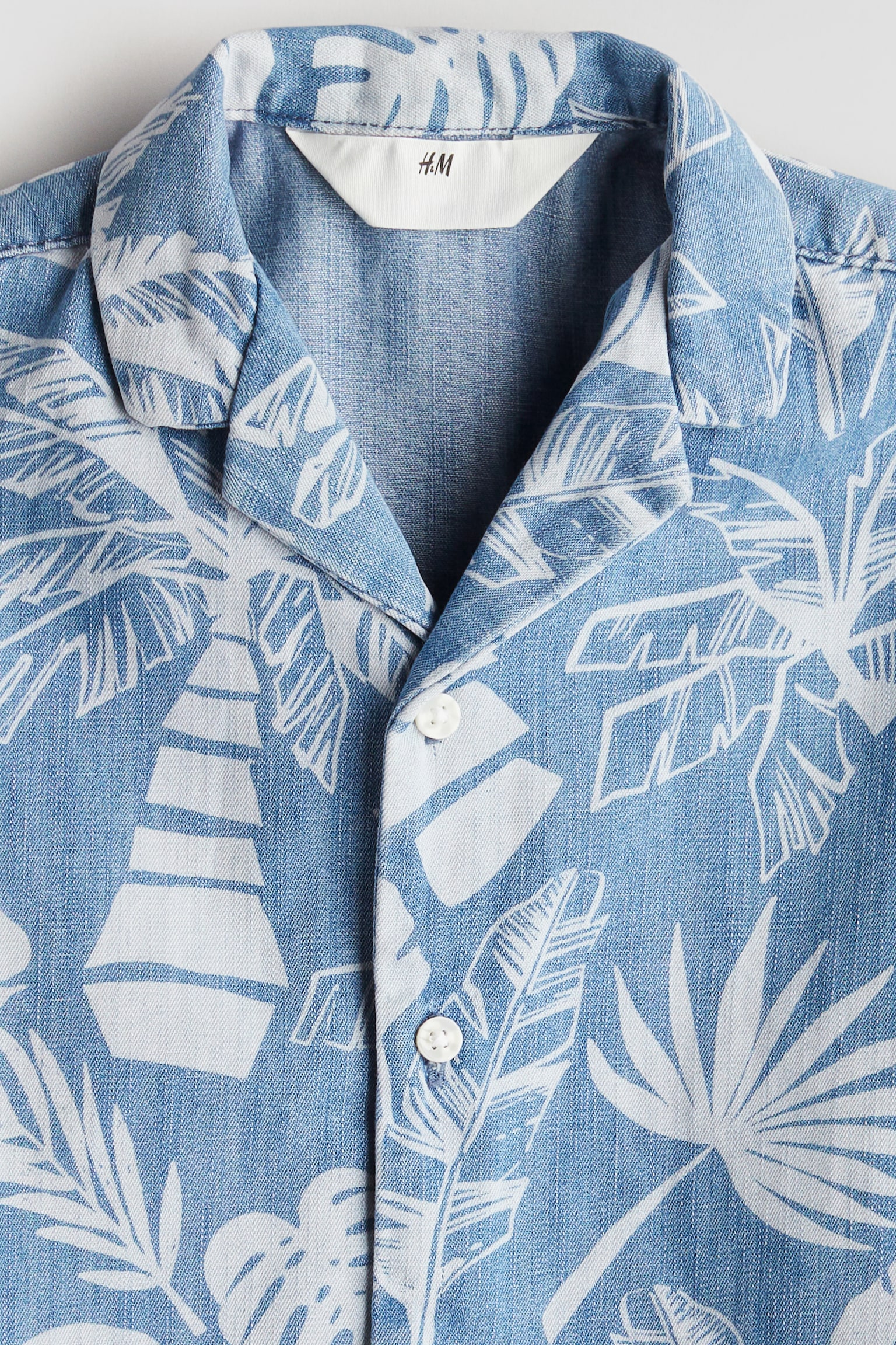 Denim Resort Shirt - Blue/Palm trees - 5