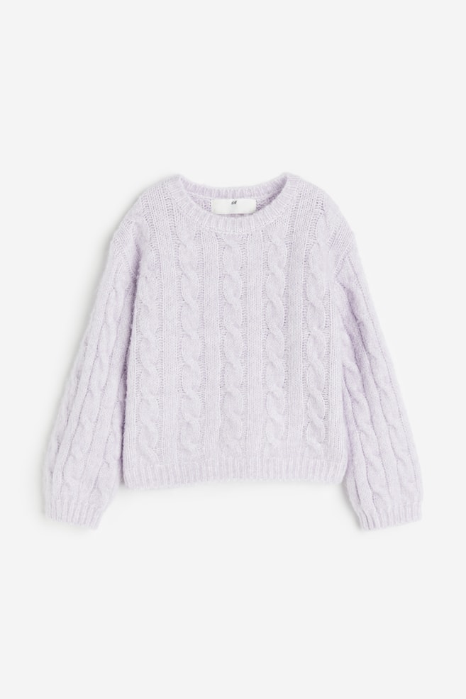 Cable-knit jumper - Light purple/Red - 2