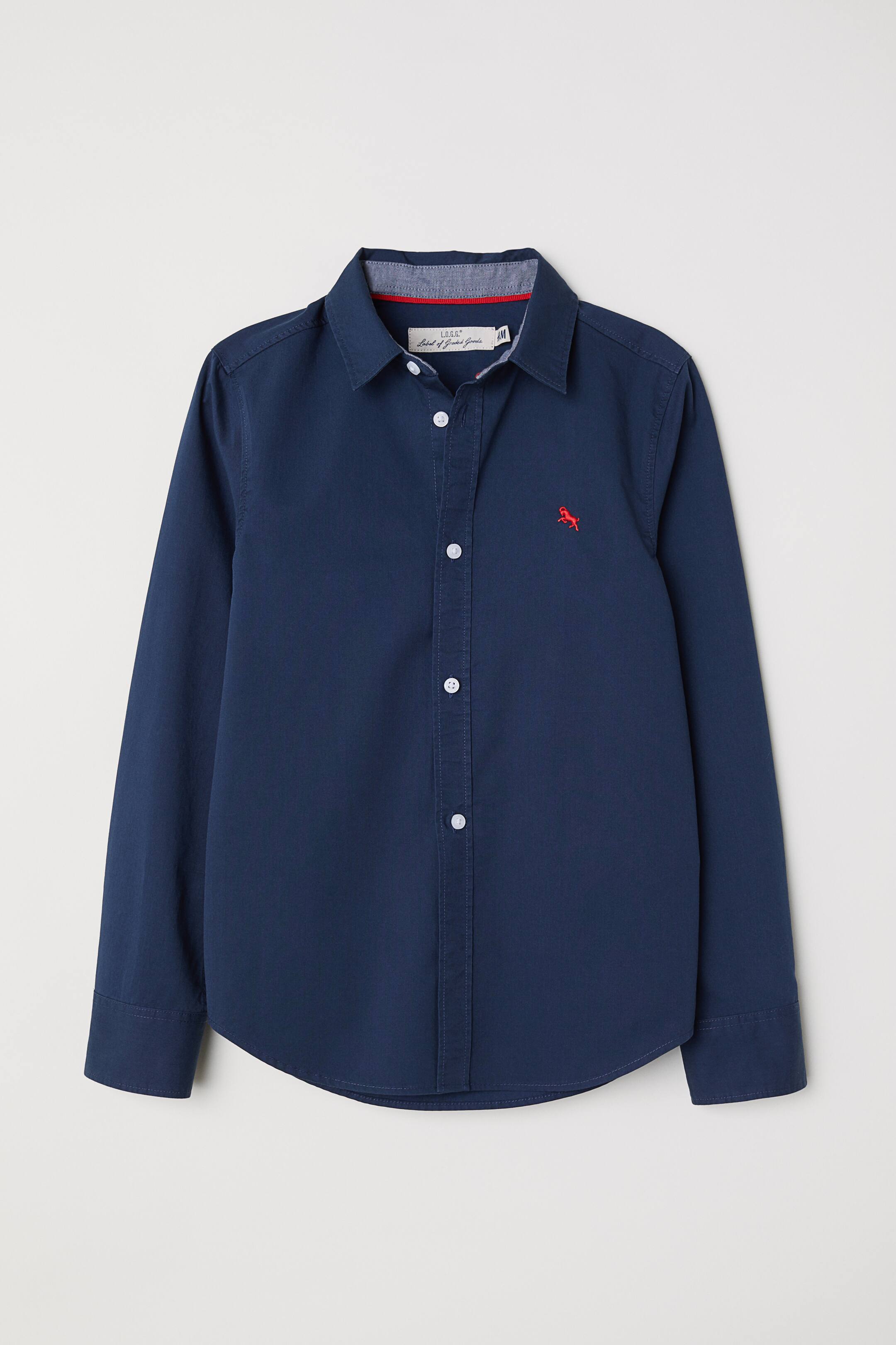 查看大圖: 棉質襯衫 - 深藍色 - Kids | H&M 1