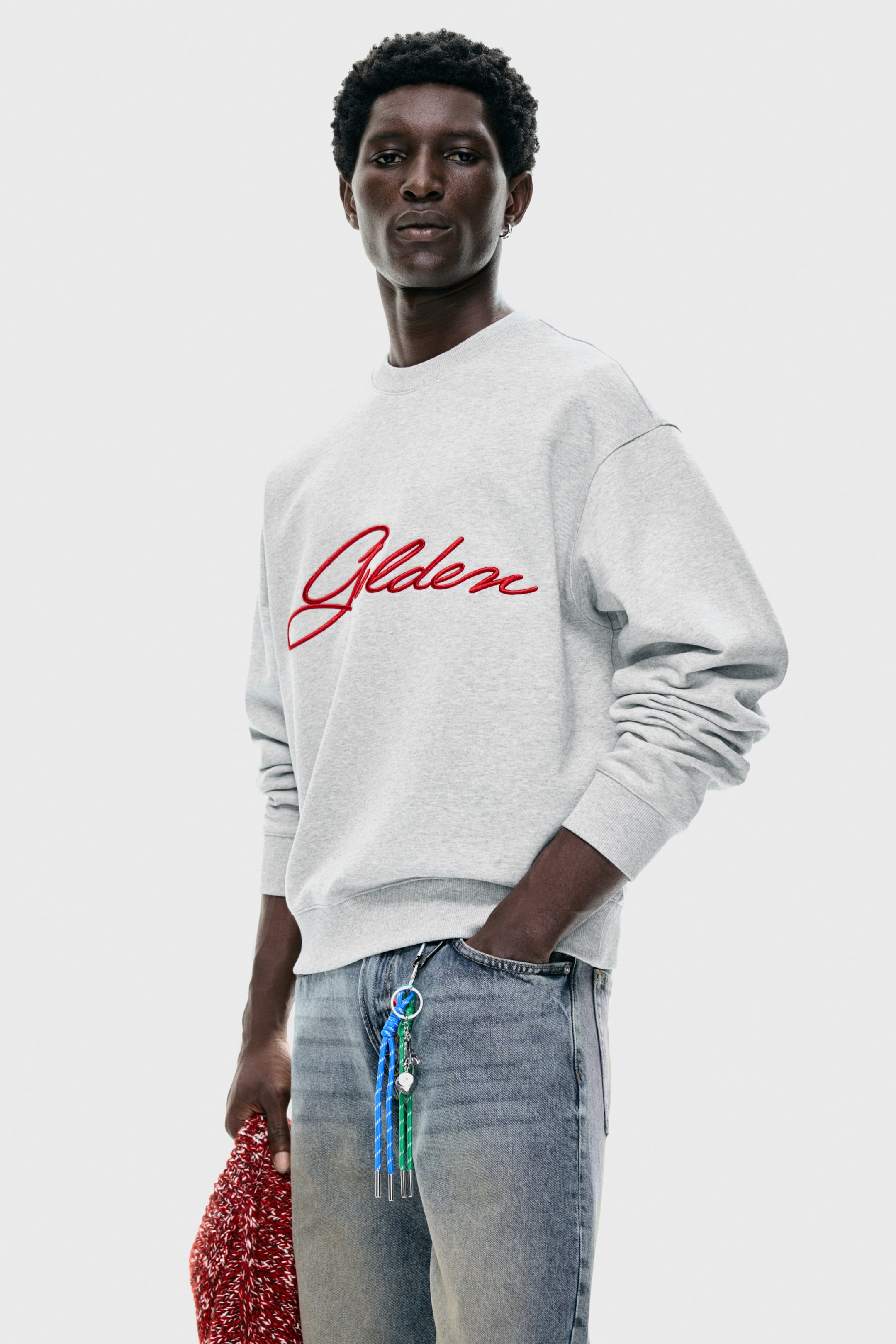 View larger image: Loose Fit Sweatshirt - Light grey marl/Golden - Men | H&M IN 5