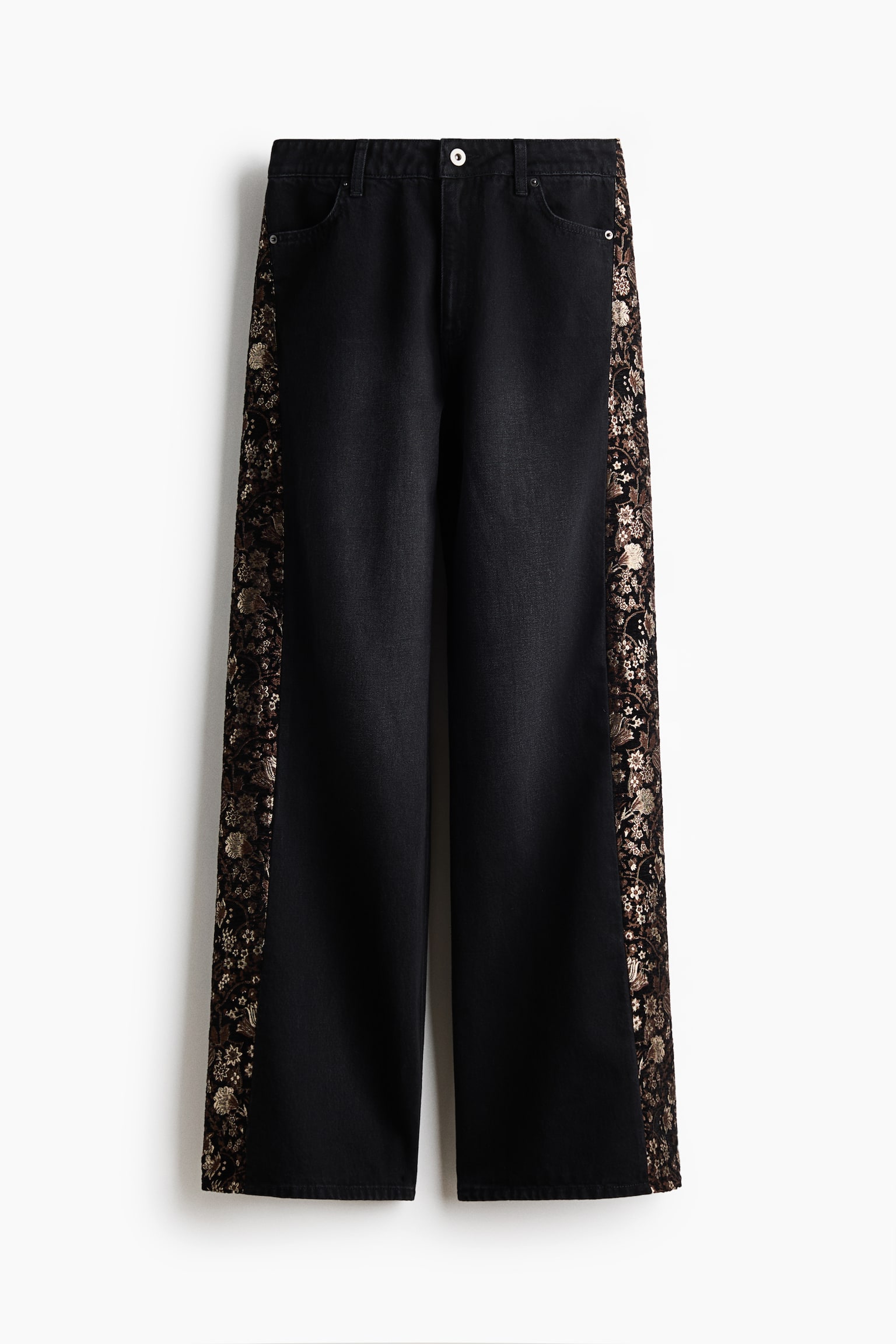 Женские джинсы H&M Jeans with Side Panels, цвет: Чёрный — фото 1