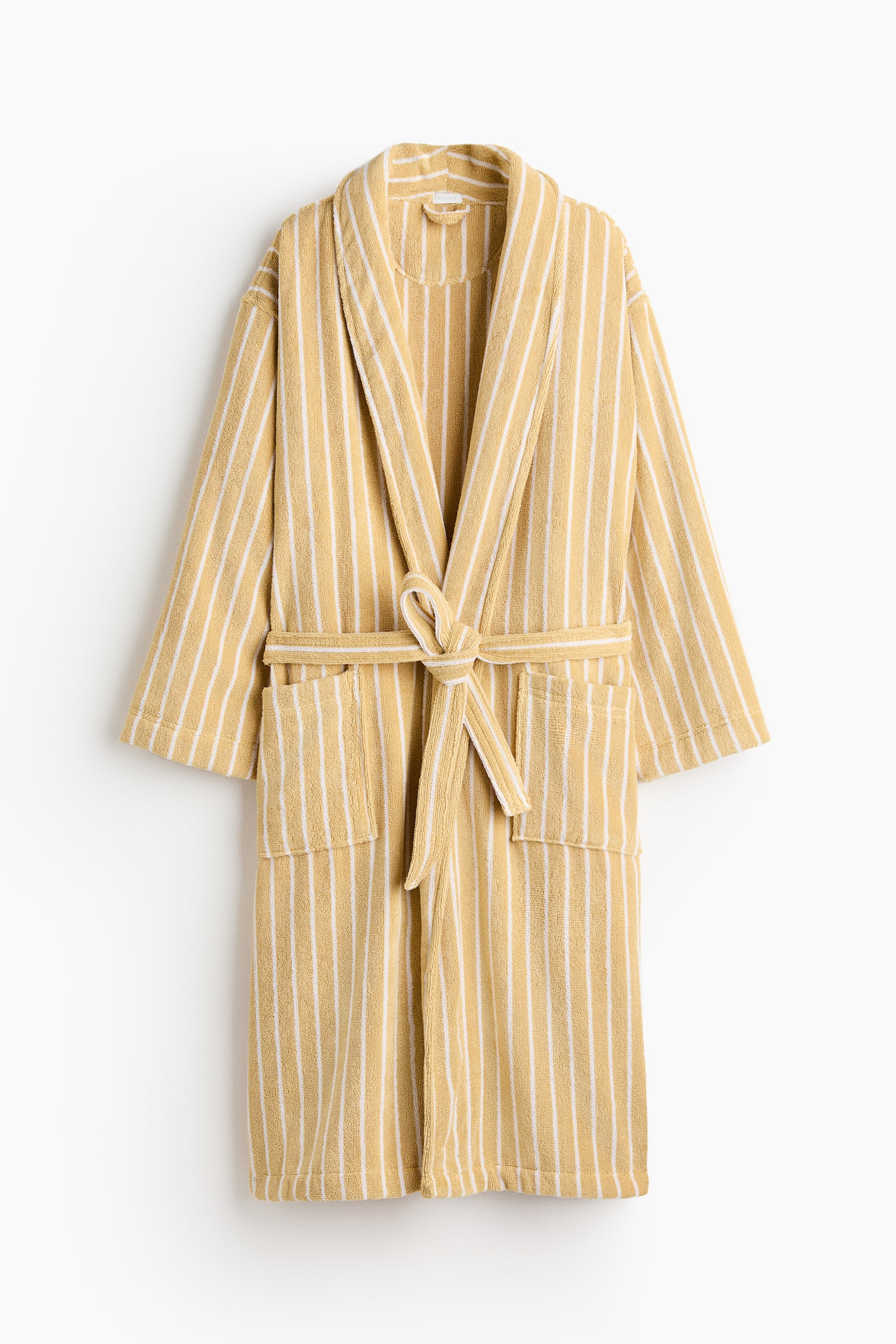 Cotton terry dressing gown - Yellow/Striped/Powder pink/Light beige/Striped/Sage green/Striped