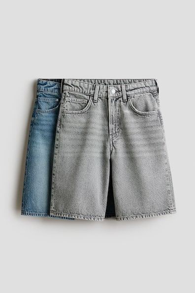 バギーフィットデニムショートパンツ 2枚セット