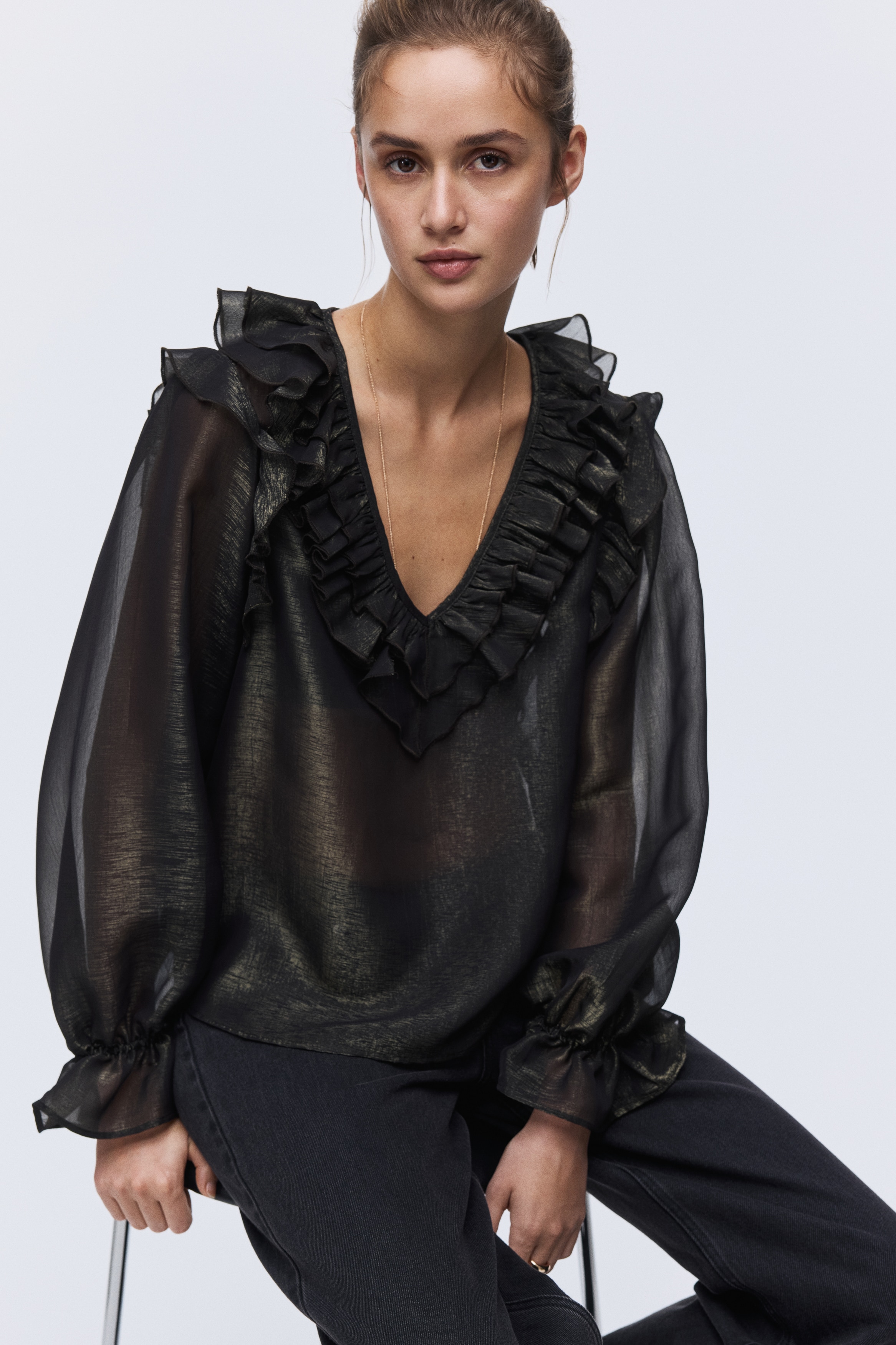 Bluza sa karnerima - Crna