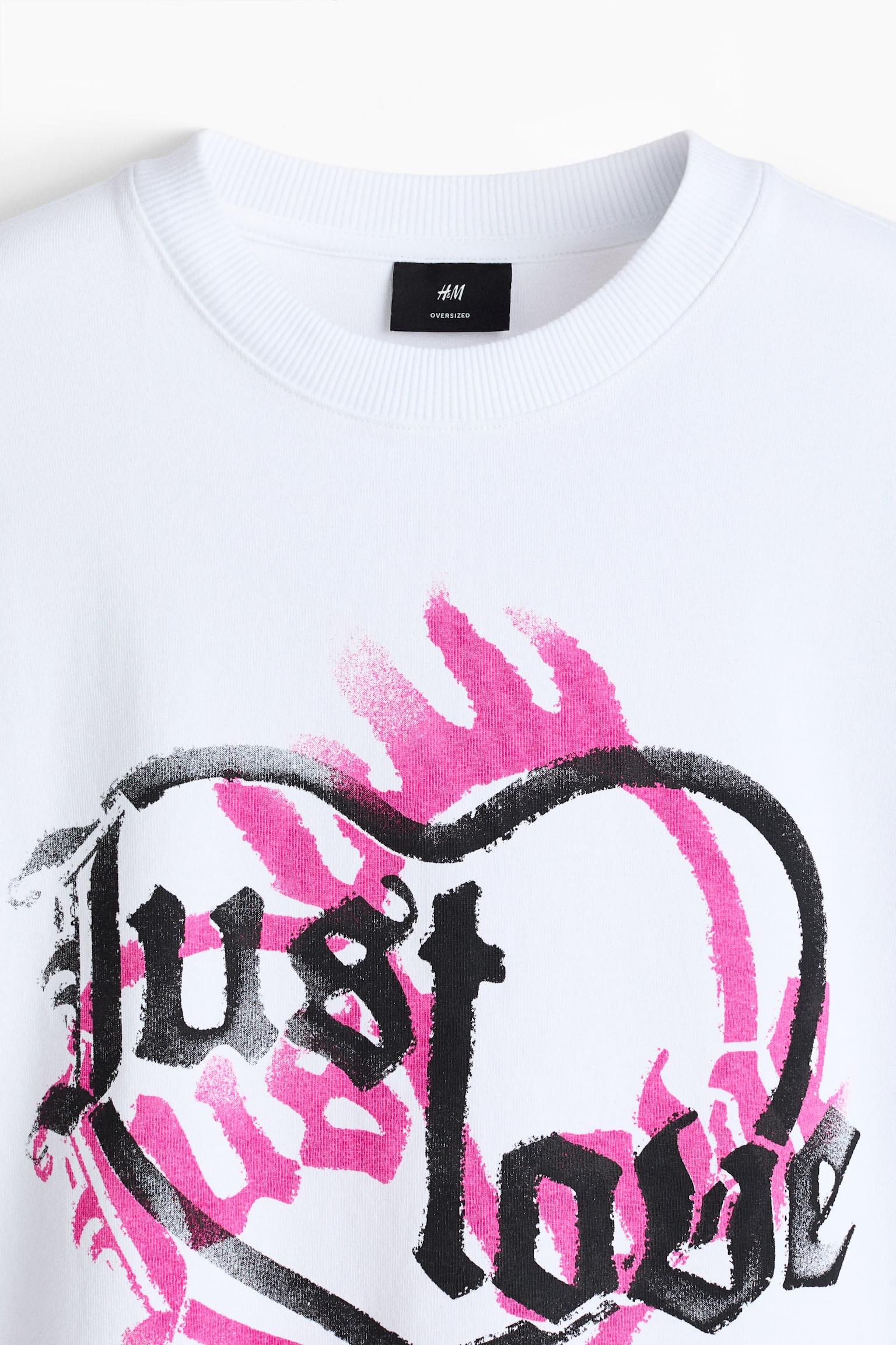 T-shirt met warmtegevoelige print - Oversized Fit - Wit/Just love/Zwart/Heartbreaker season/Roze/Just love - 6