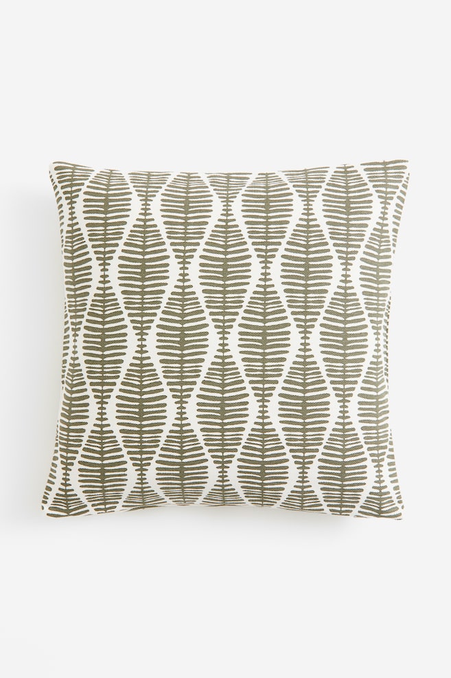 Patterned cushion cover - Dark khaki green/Patterned/Anthracite grey/Patterned - 1