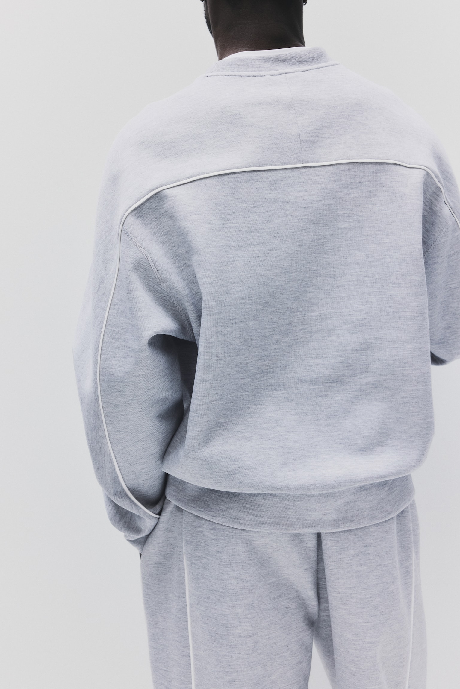 סווטשירט ספורט DryMove™‎ Oversized Fit - אפור בהיר מלאנז' - 5