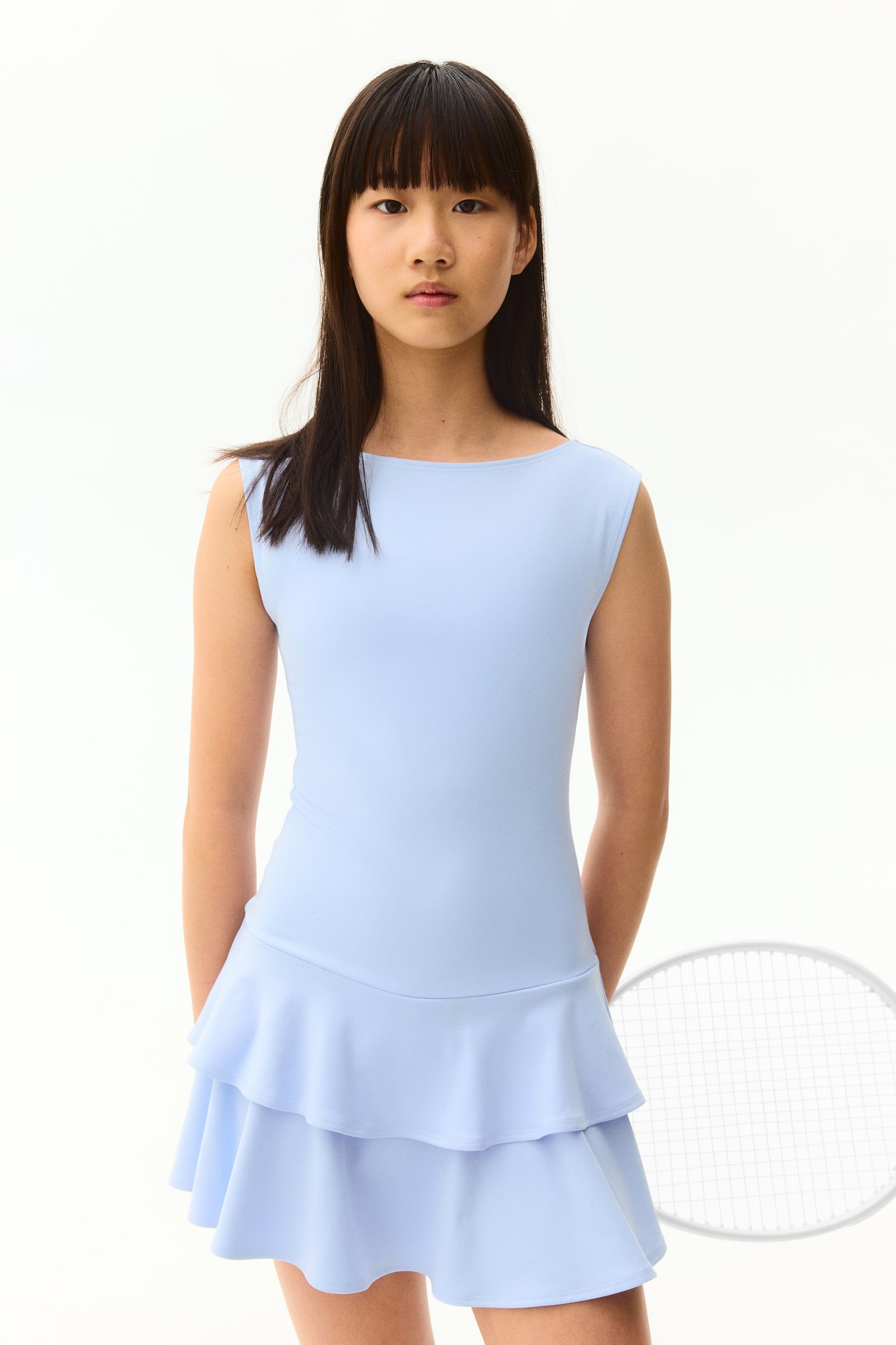 Tennis dress with DryMove™ - Light blue/Navy blue - 8