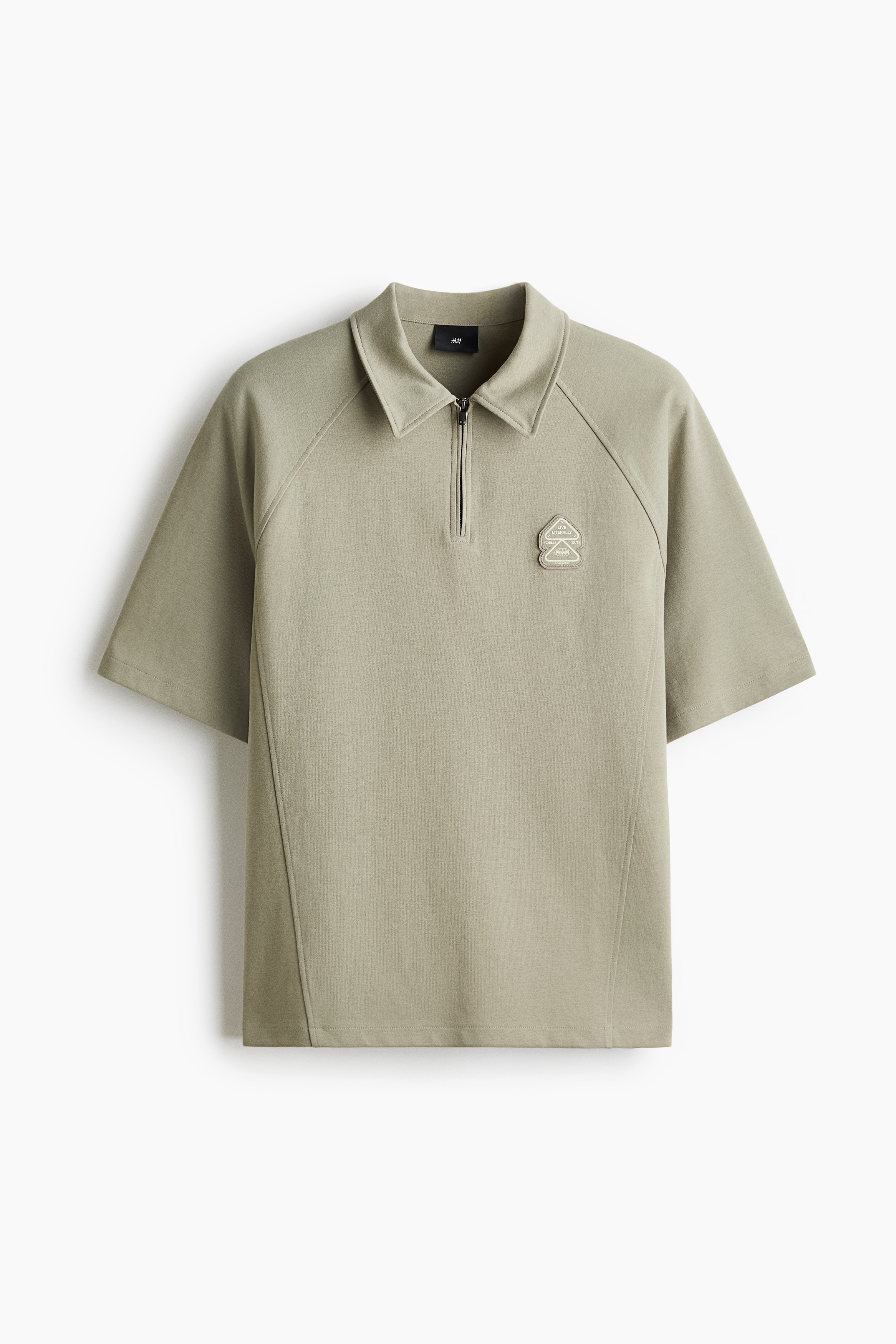 Loose Fit Polo shirt - Light khaki green/Light grey marl