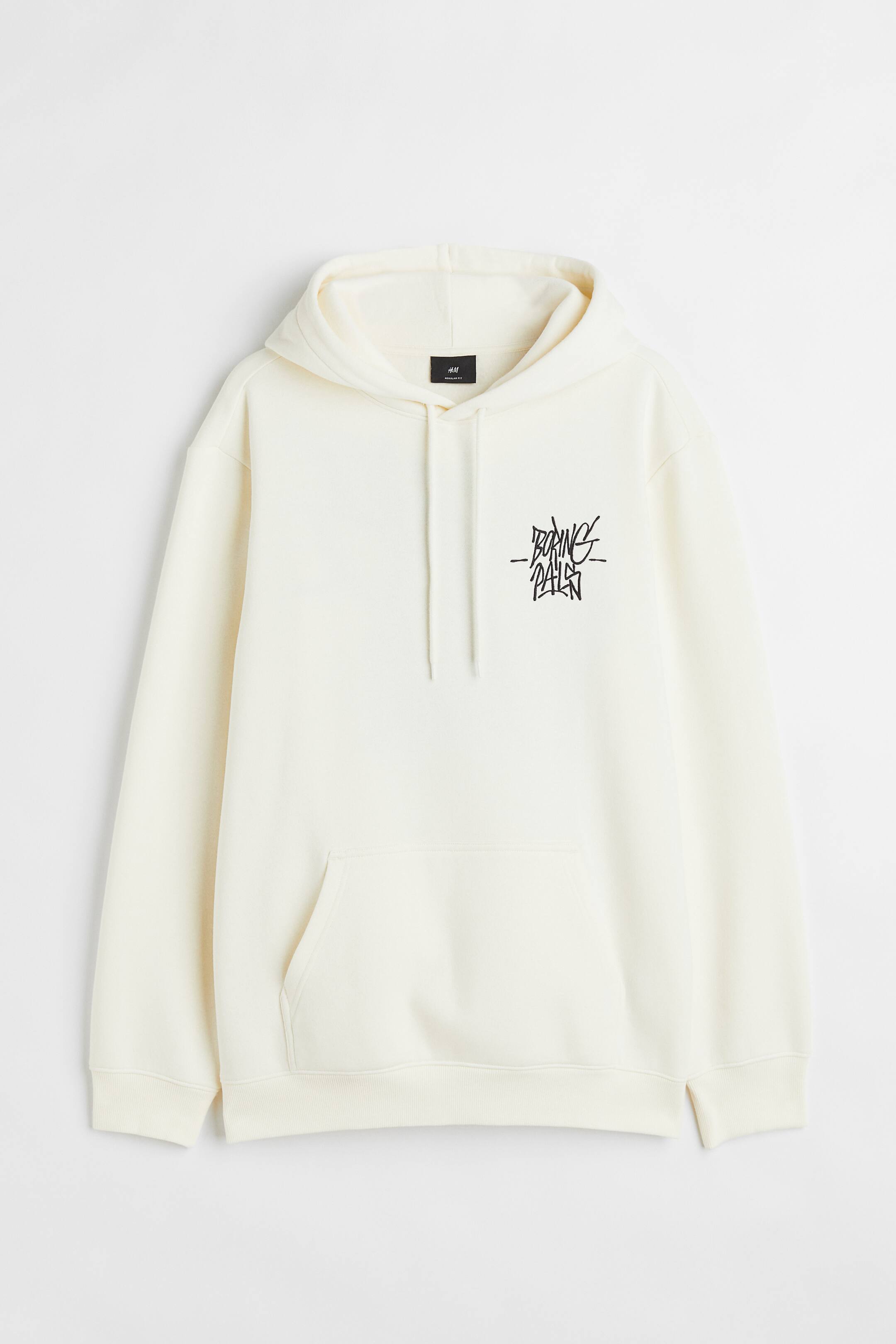 View larger image: Regular Fit Hoodie - Cream/Boring Pals - Men | H&M PH 1