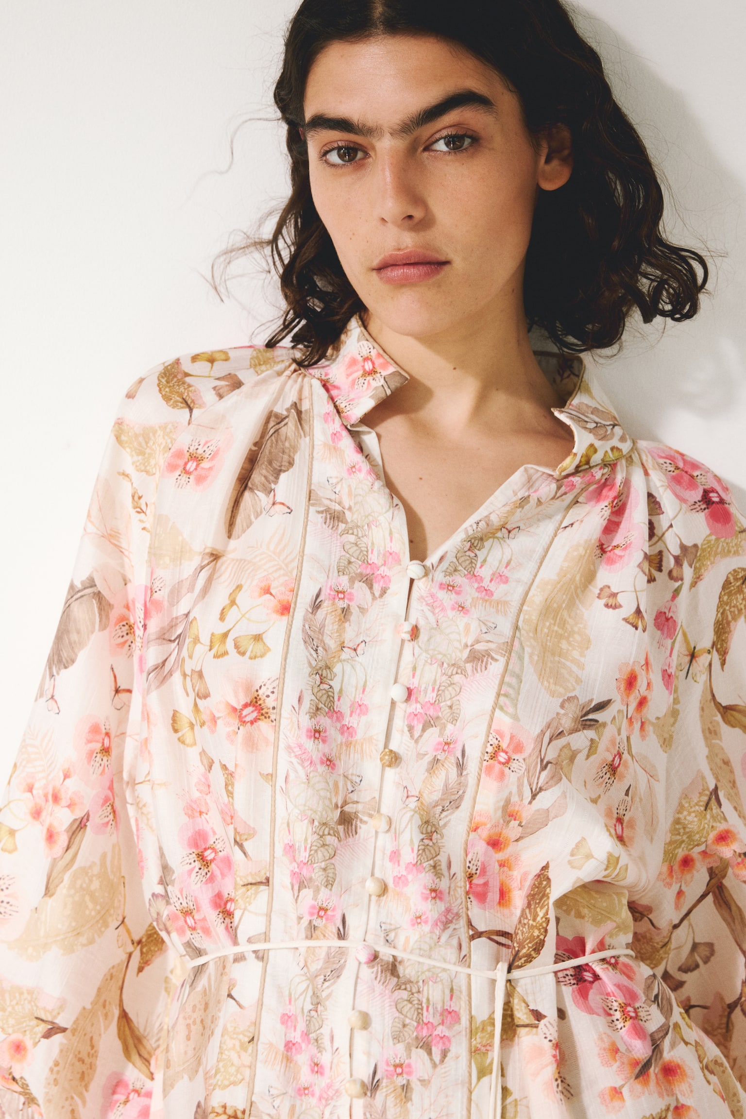 Short tunic dress - Cream/Floral - 7