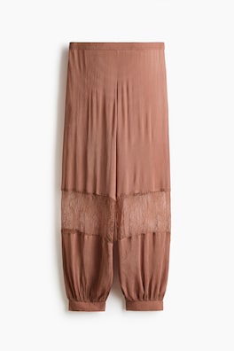 Pyjamasbyxa med spetsdetalj