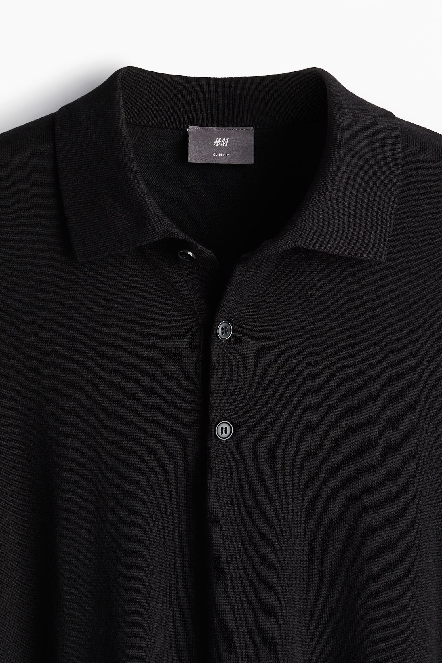 Slim Fit Fine-knit polo shirt - Black/Greige marl/Navy blue/Dark grey marl - 5