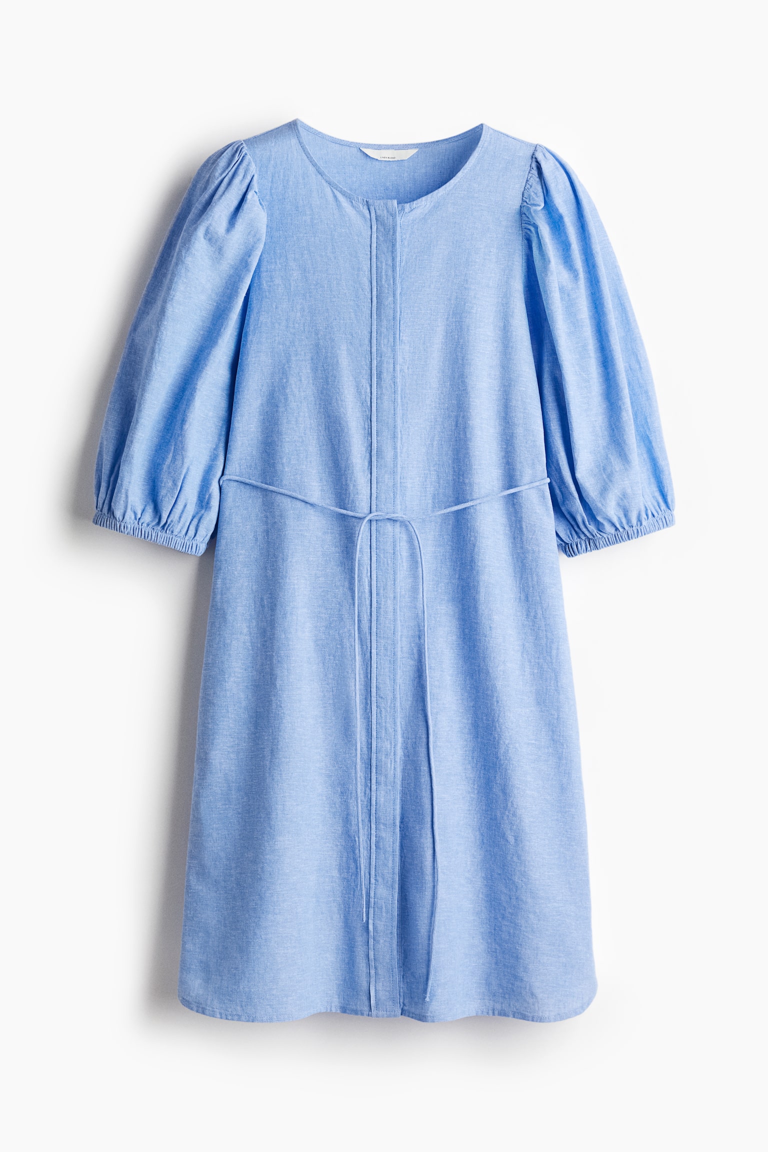 Женское платье H&M Linen-Blend, цвет: Синий меланжевый — фото 1