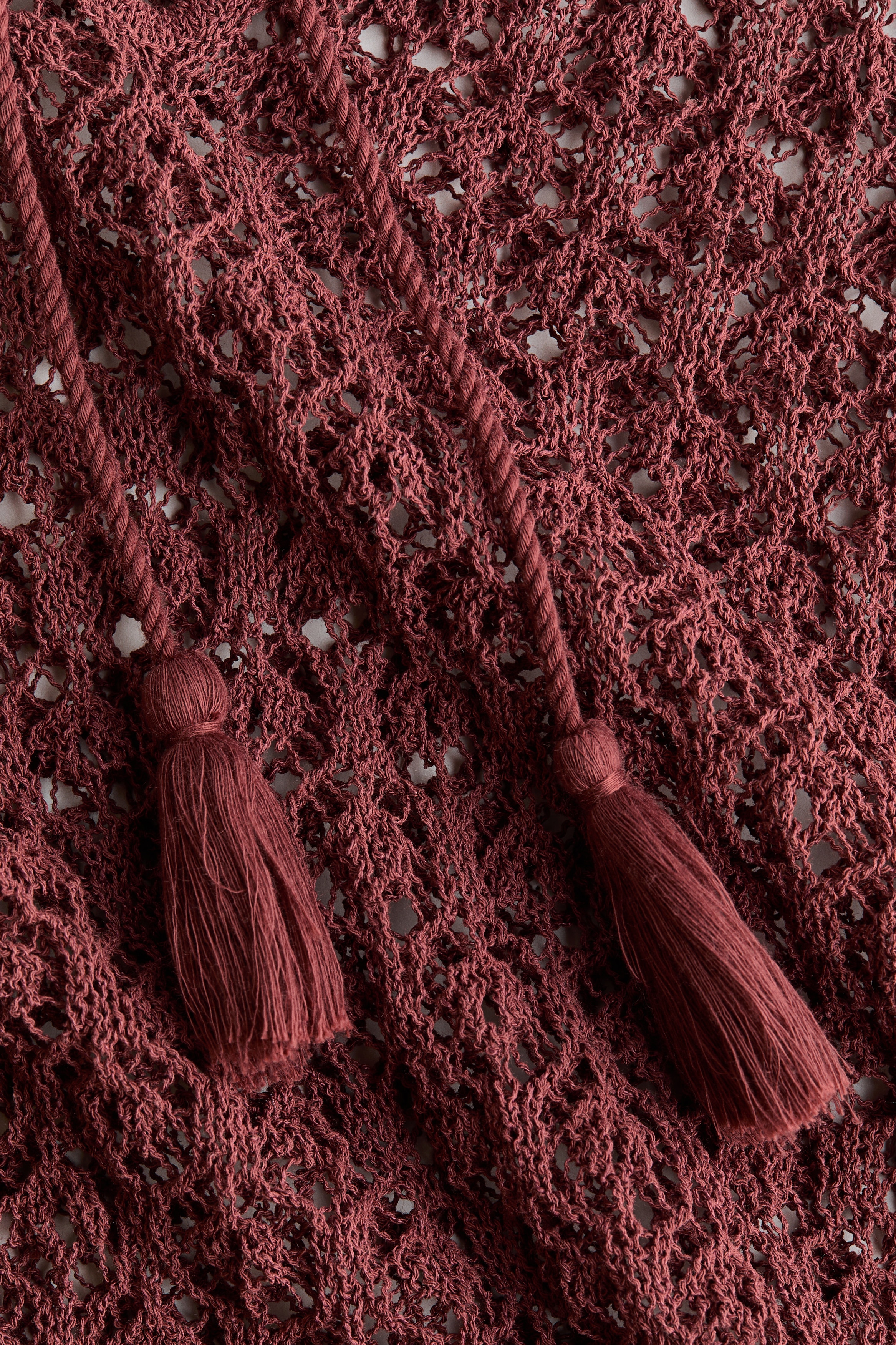 Ladies - Dark Red Crochet-Look Beach Dress - Size: L - H&M Ladies - Dark Red Crochet-Look Beach Dress - Size: L - H&M