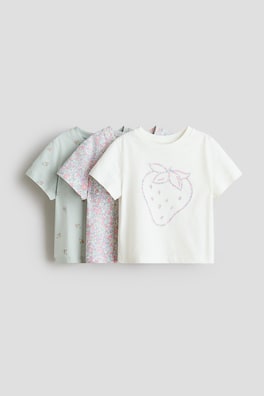 3-pack T-shirt med tryck