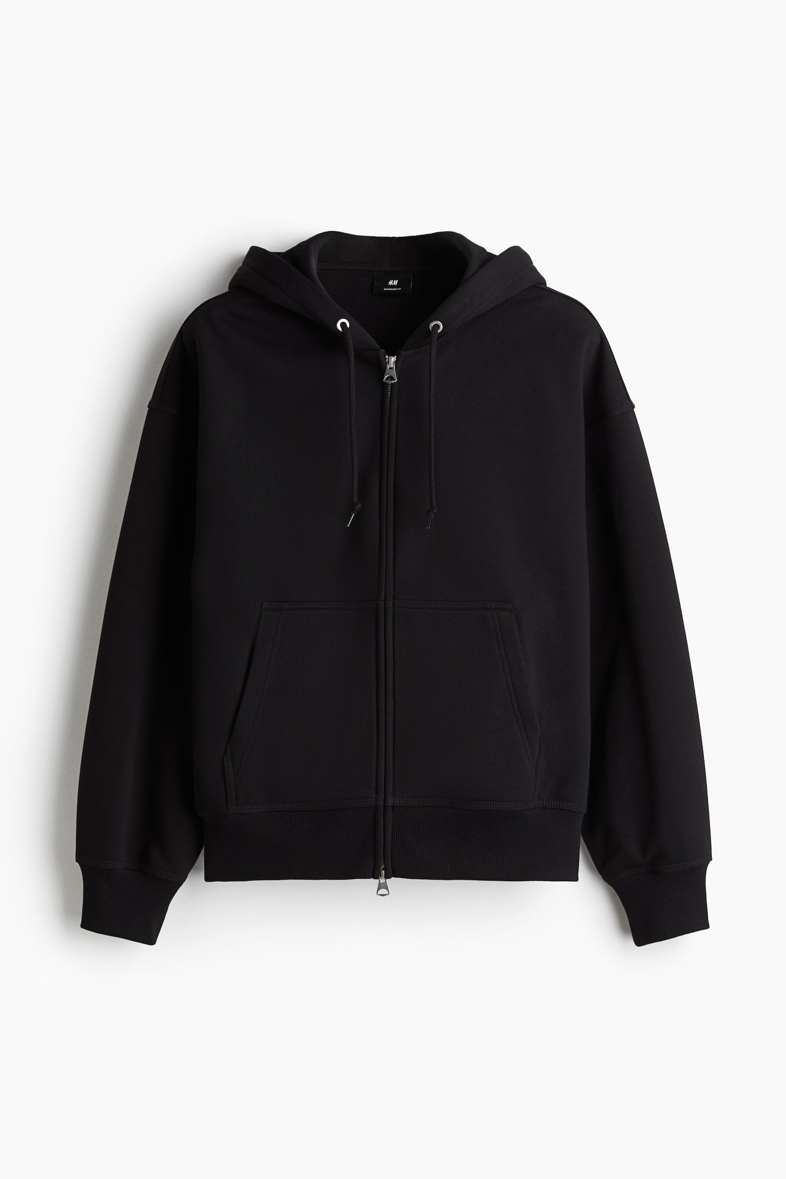 Мужская куртка H&M Oversized Fit Hooded, цвет: Чёрный — фото 1