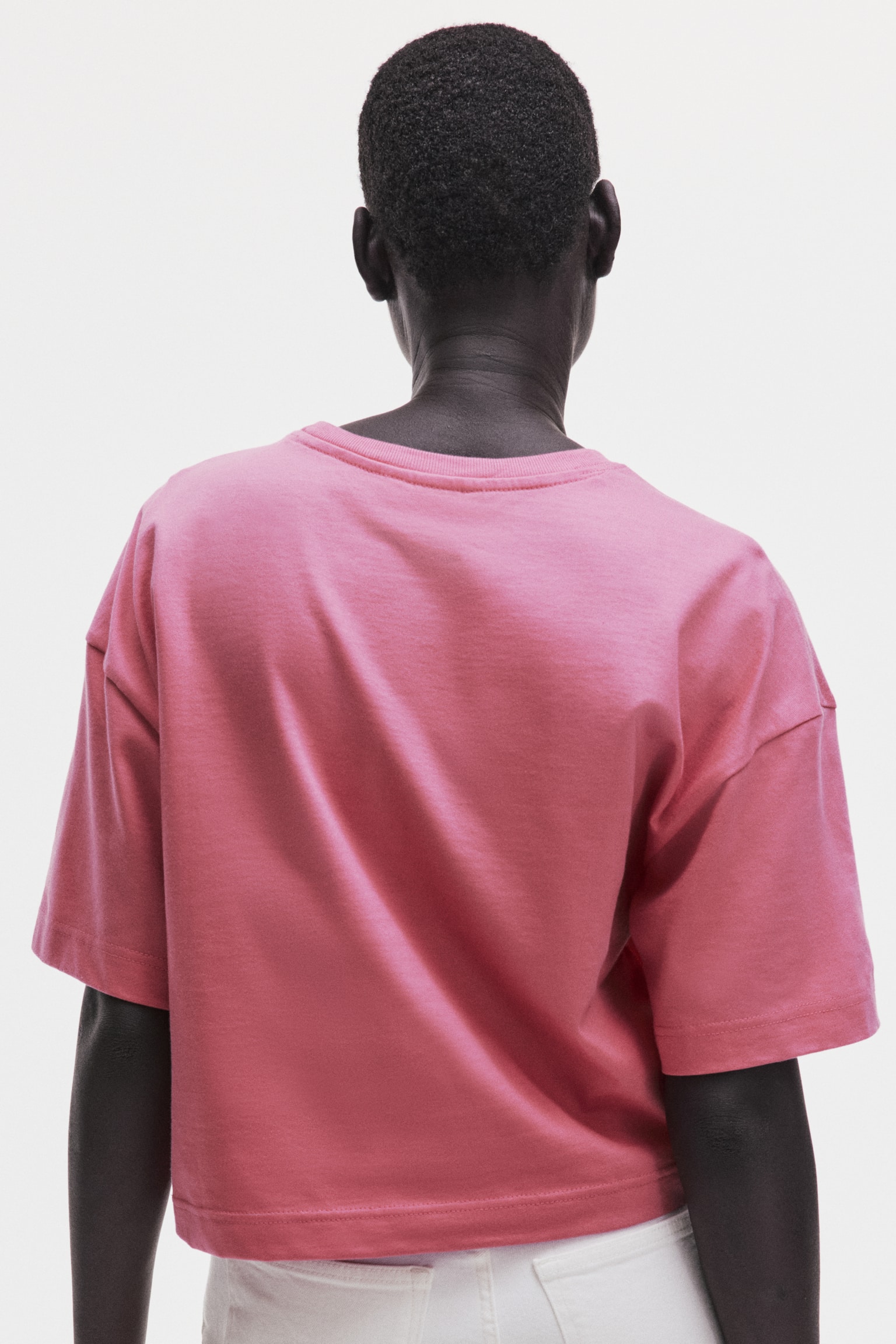 Boxy T-shirt - Pink/Yellow/Light turquoise/White/Blue-grey - 4