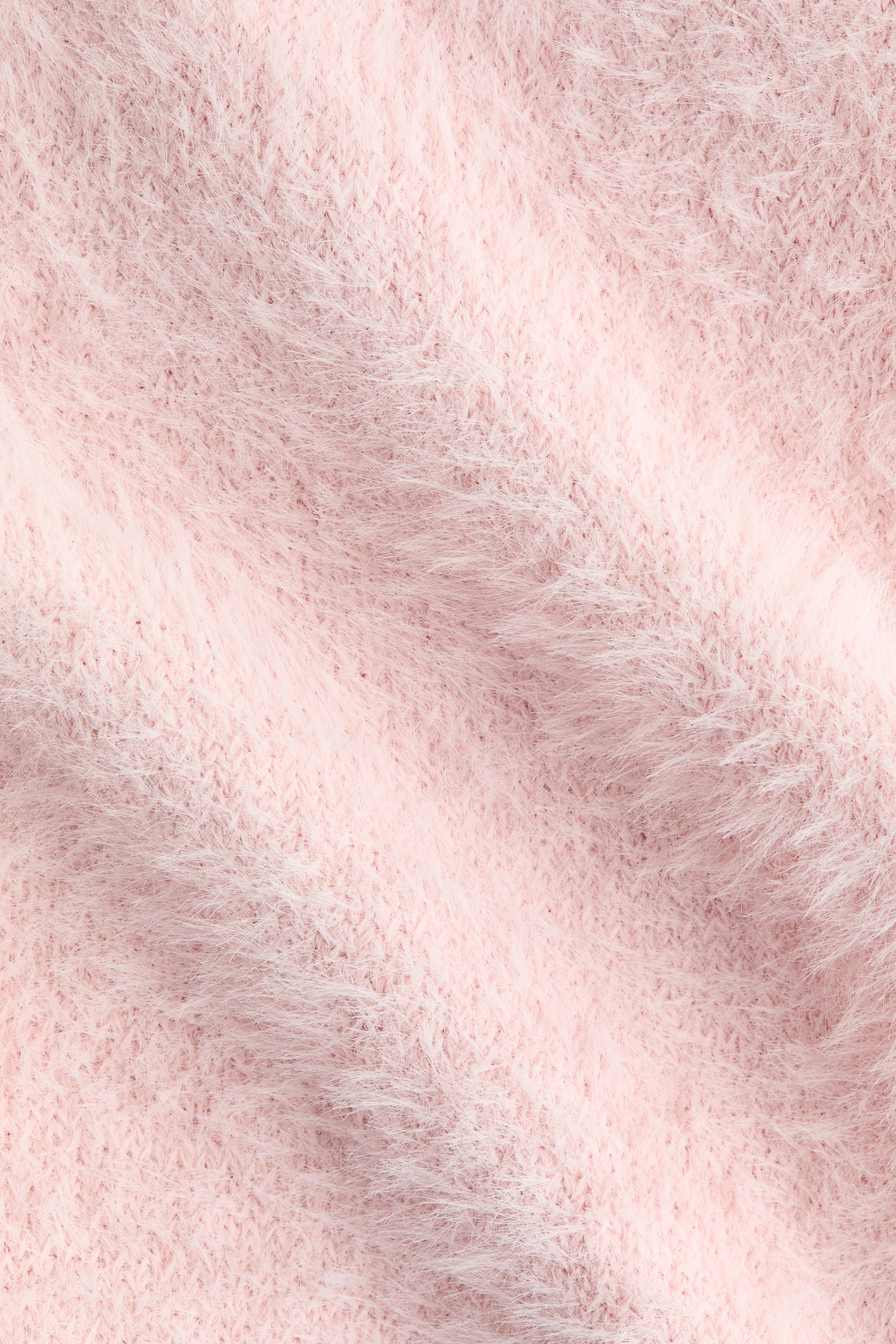 Fluffy-knit leggings - Light pink/White - 2