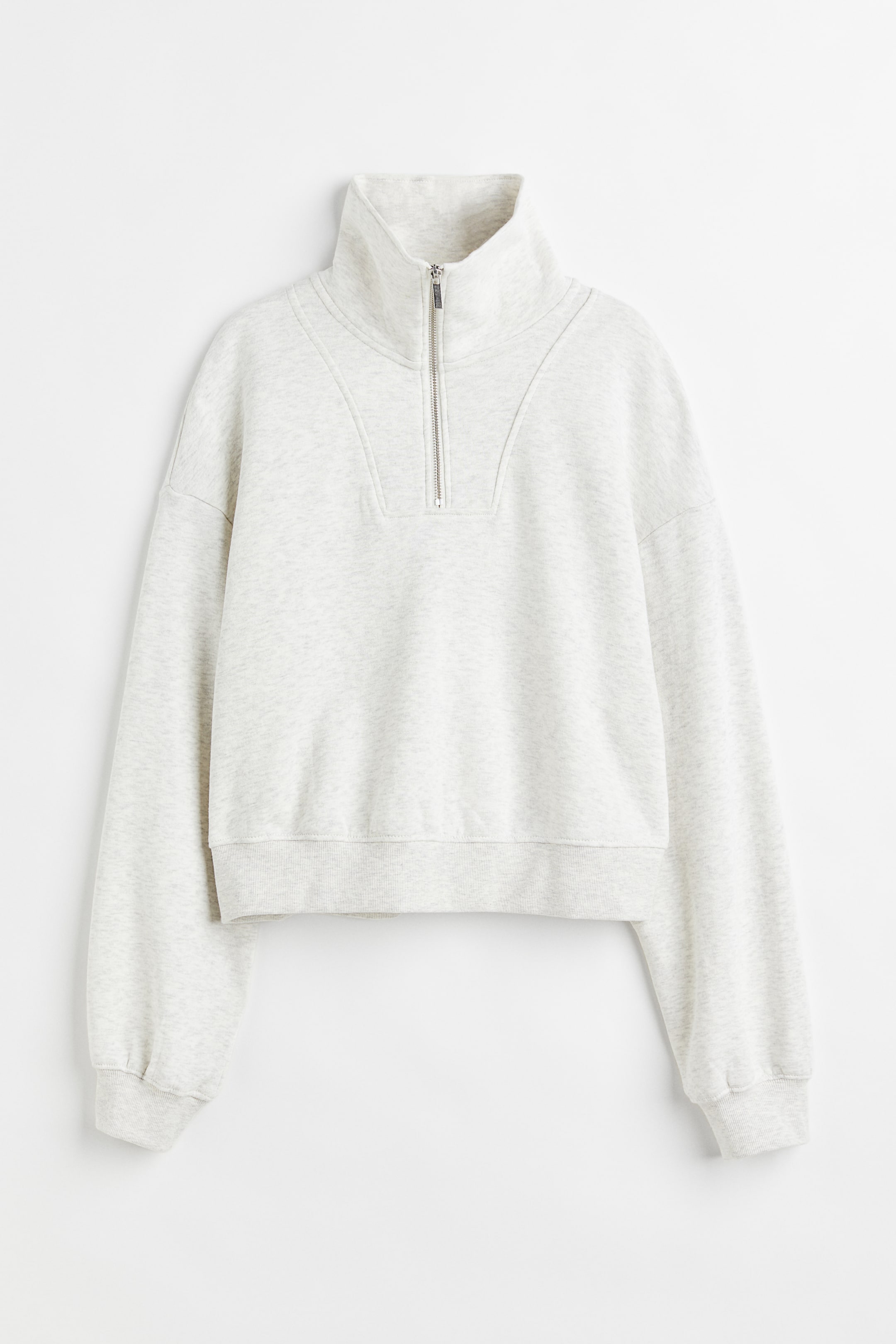 View larger image: Zip-top sweatshirt - Light grey marl - Ladies | H&M IN 1