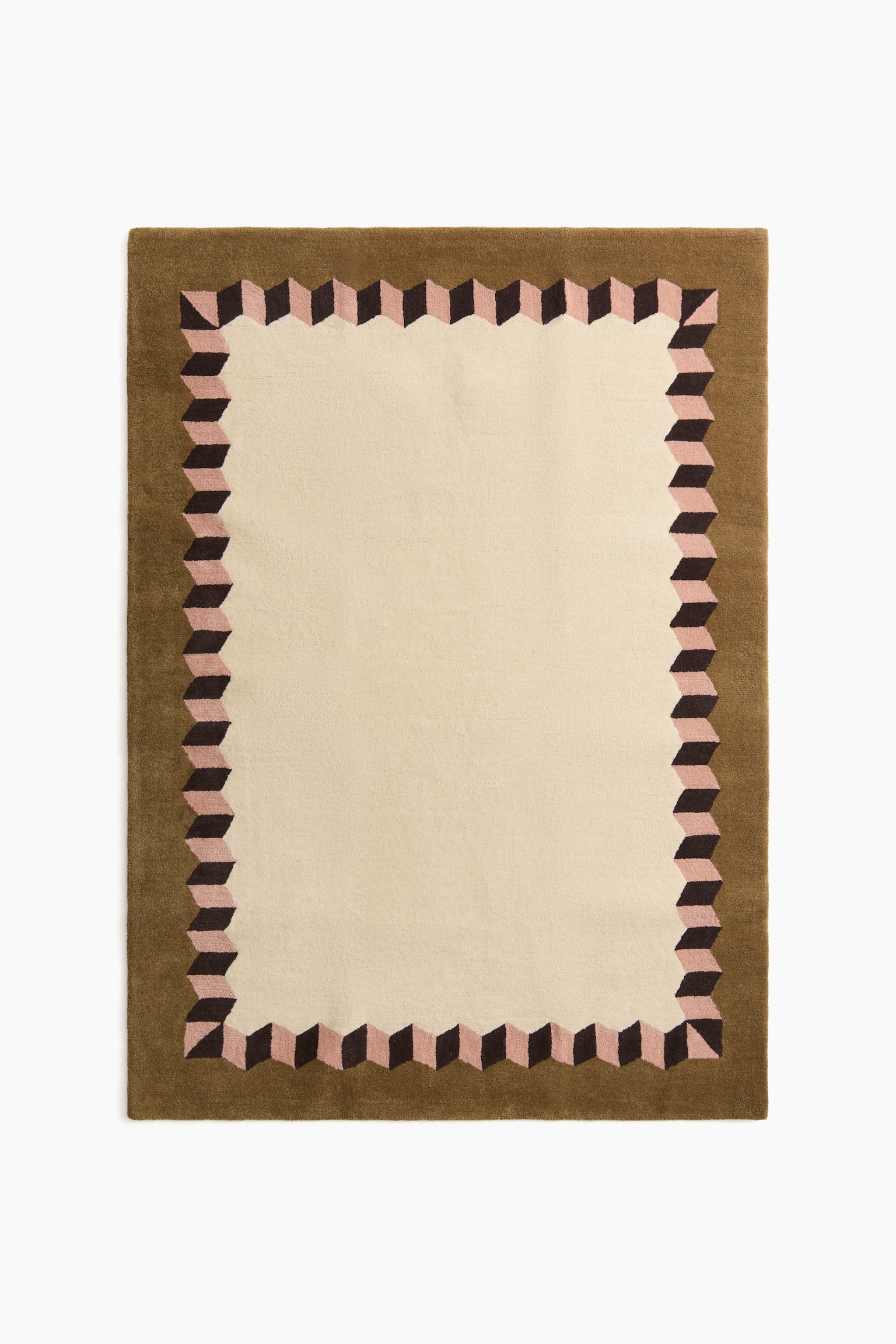 Tufted wool rug - Light beige/Dusty pink - 1