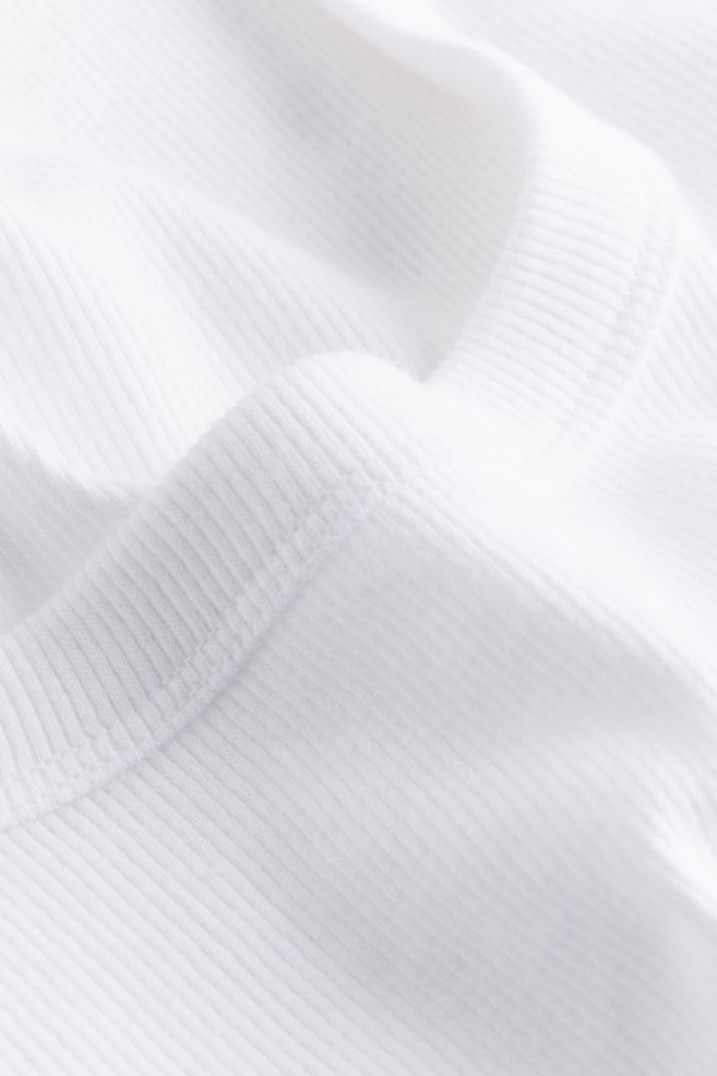 T-shirt côtelé court - Blanc/Noir/Gris foncé/Grège clair - 3