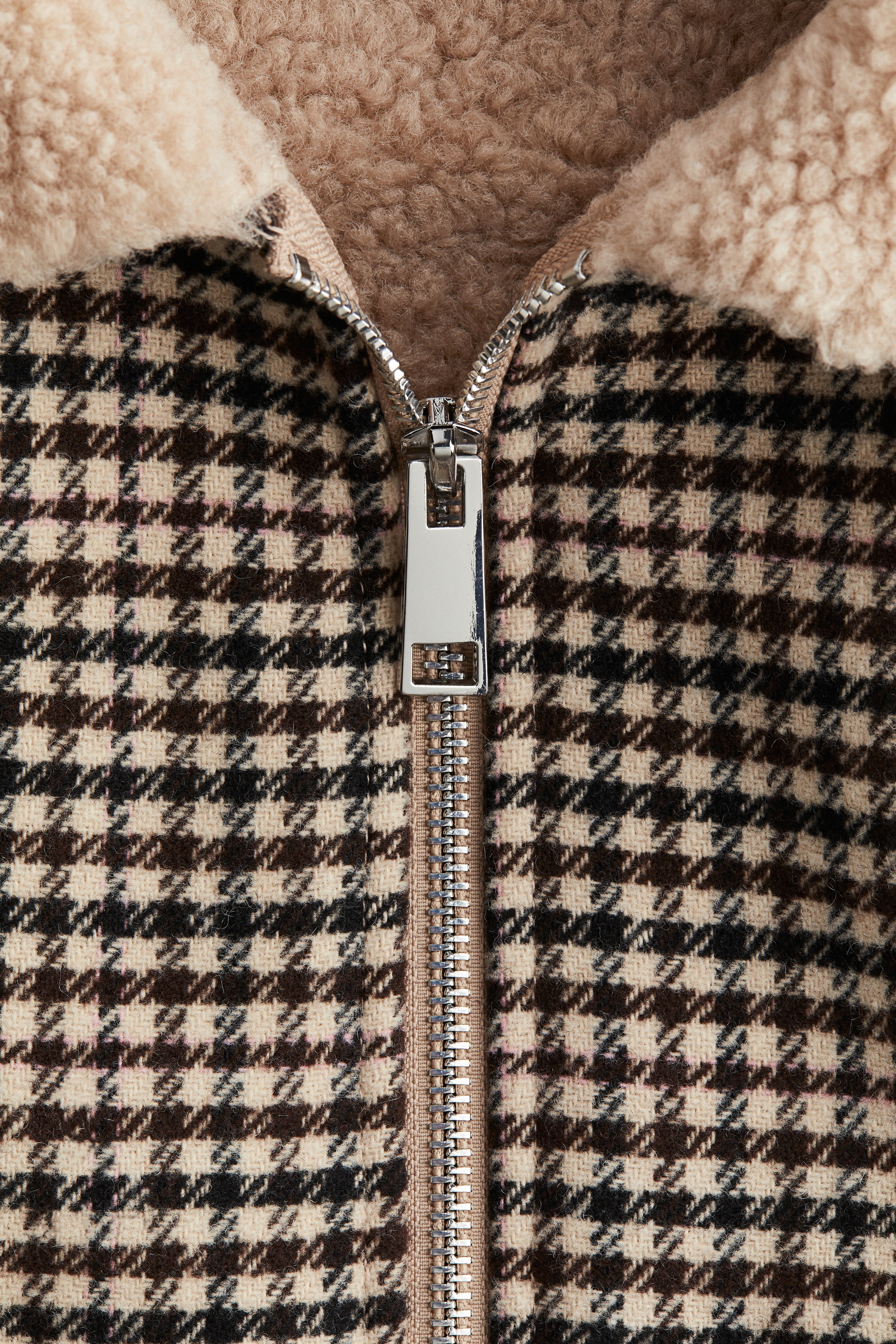 Wool Flannel Jacket With Fur Collar Women