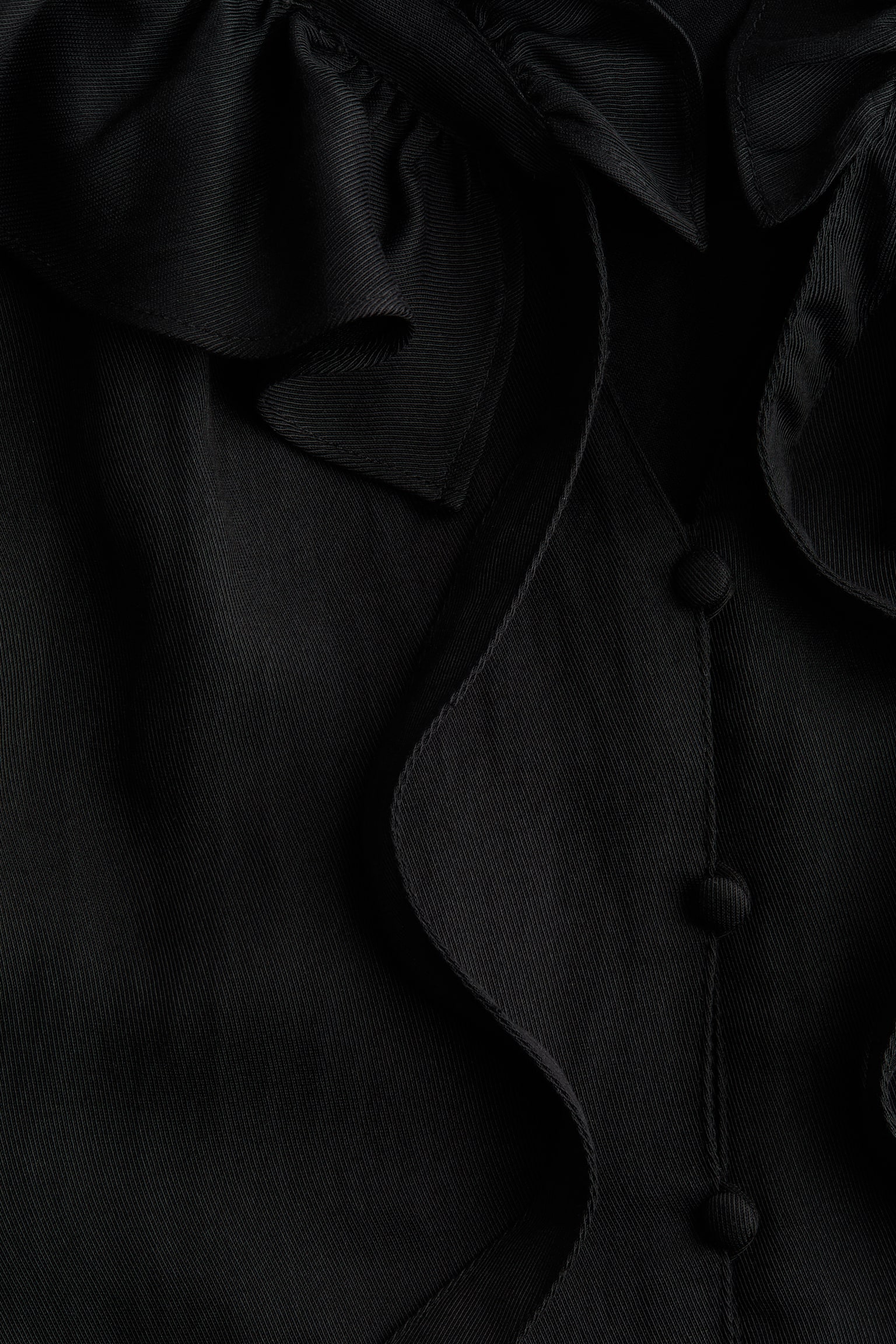 Áo kiểu cổ diềm nhún - Màu đen - 6