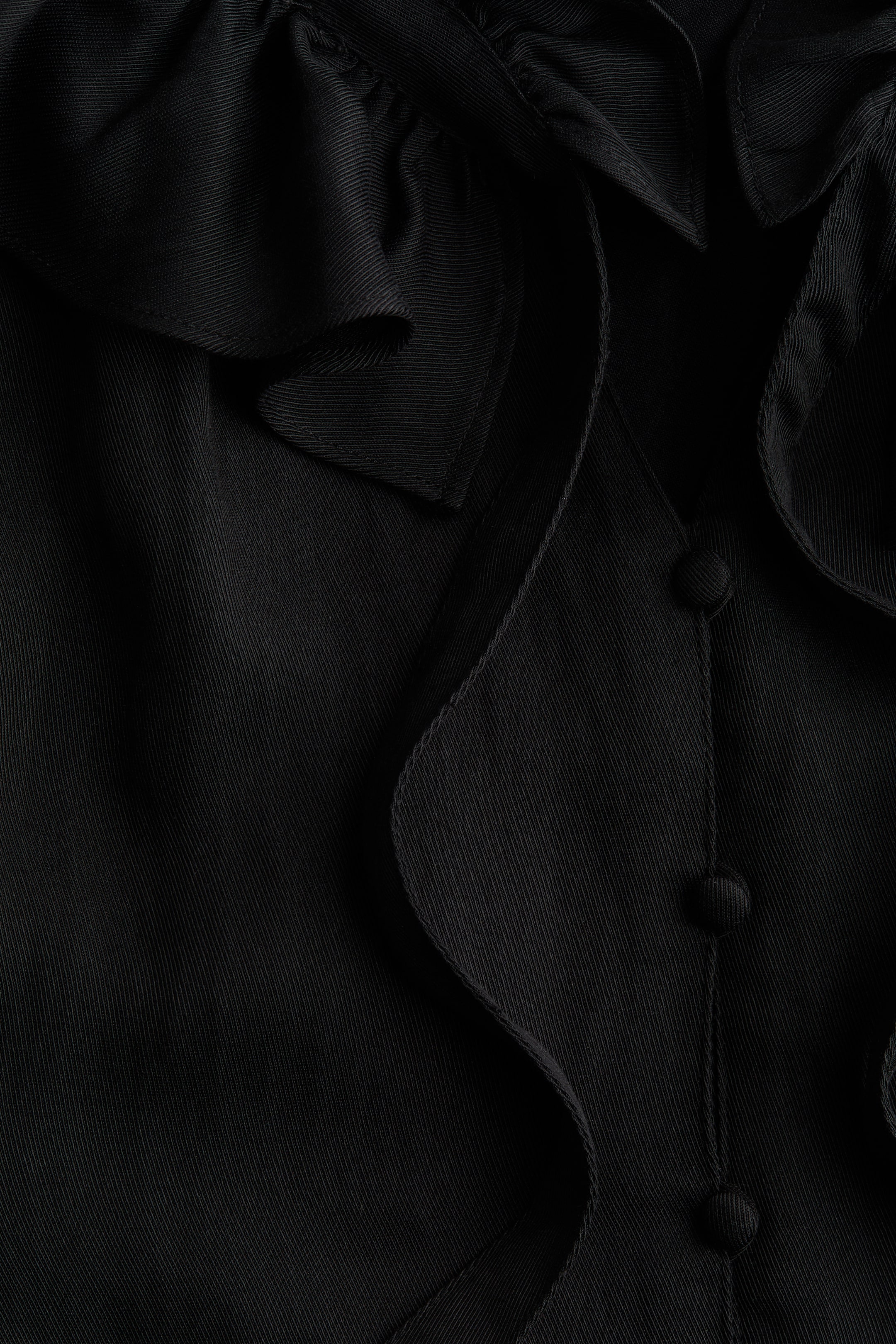 Xem ảnh lớn hơn: Áo kiểu cổ diềm nhún - Màu đen - Ladies | H&M VN 6