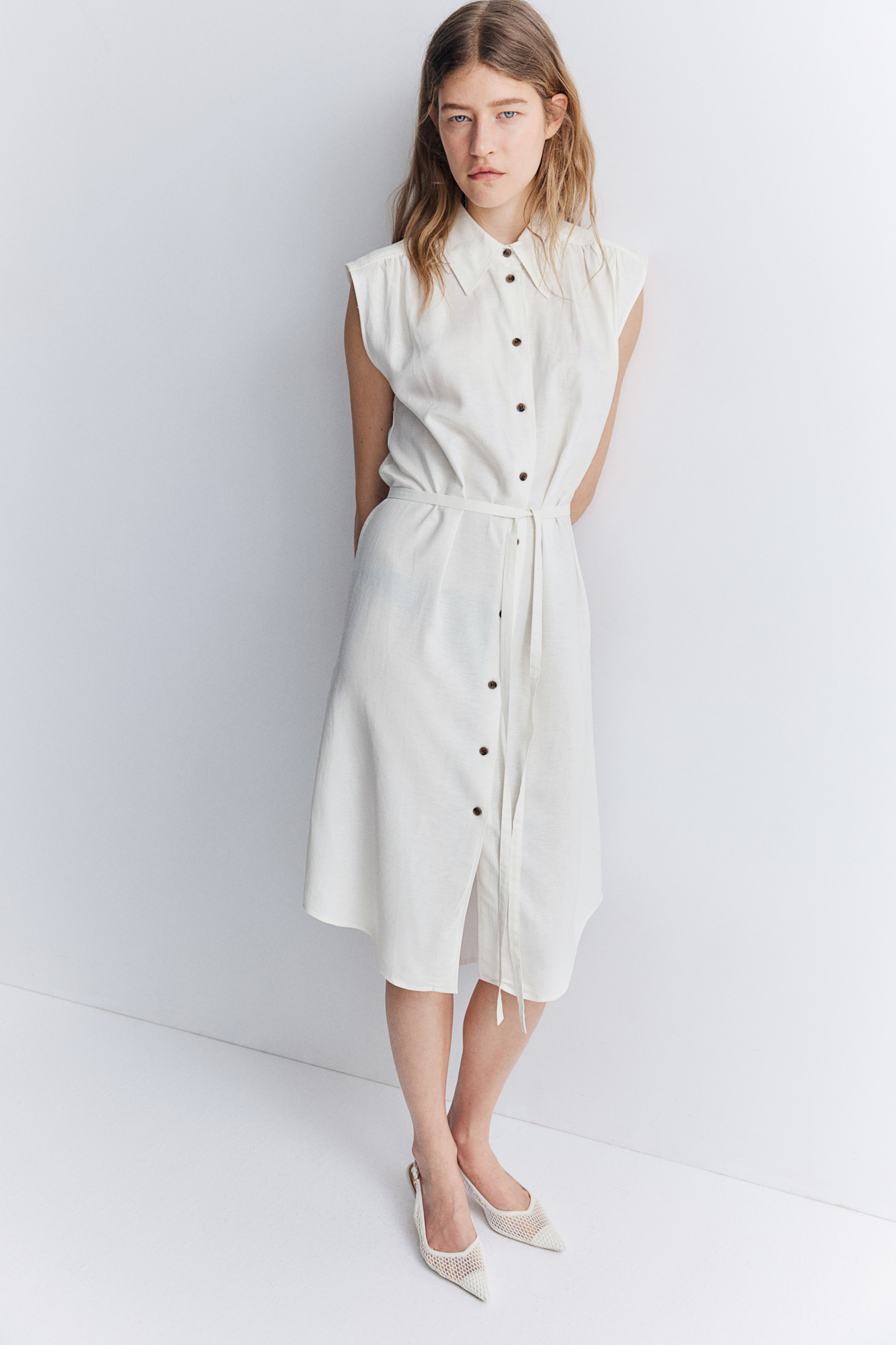 H and m linen dress best sale