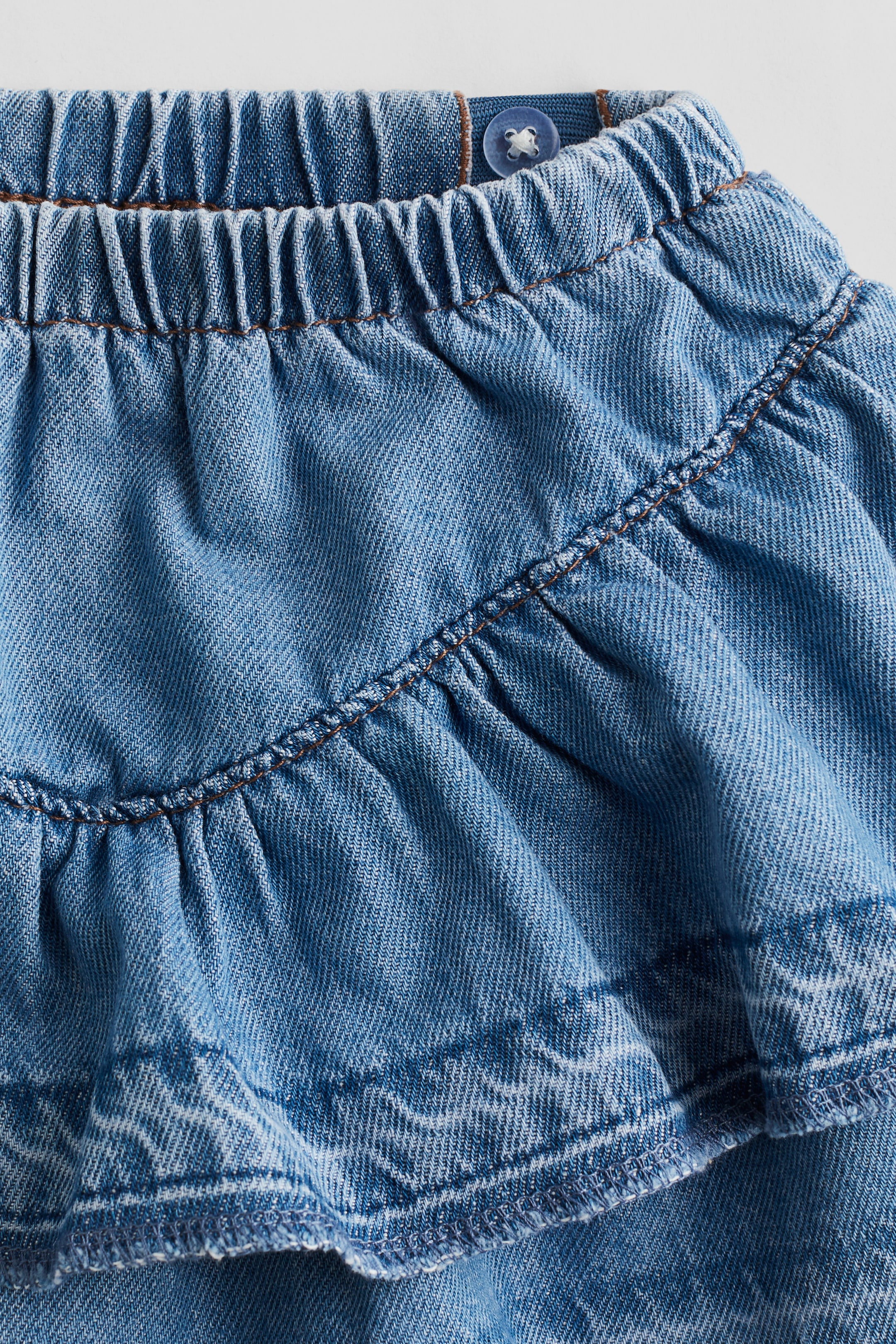 Flounced Denim Skirt