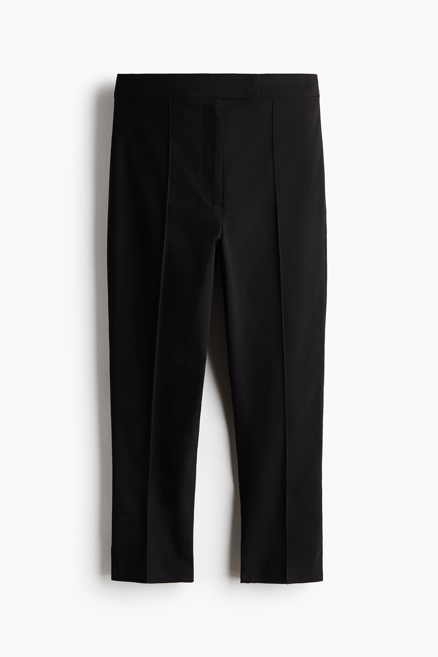 Crease-leg capri trousers - Black - 1