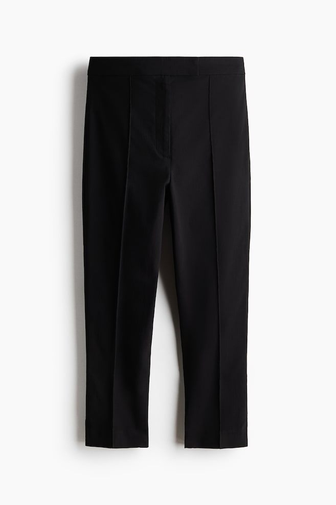 Pantalón capri con raya - Negro - 1