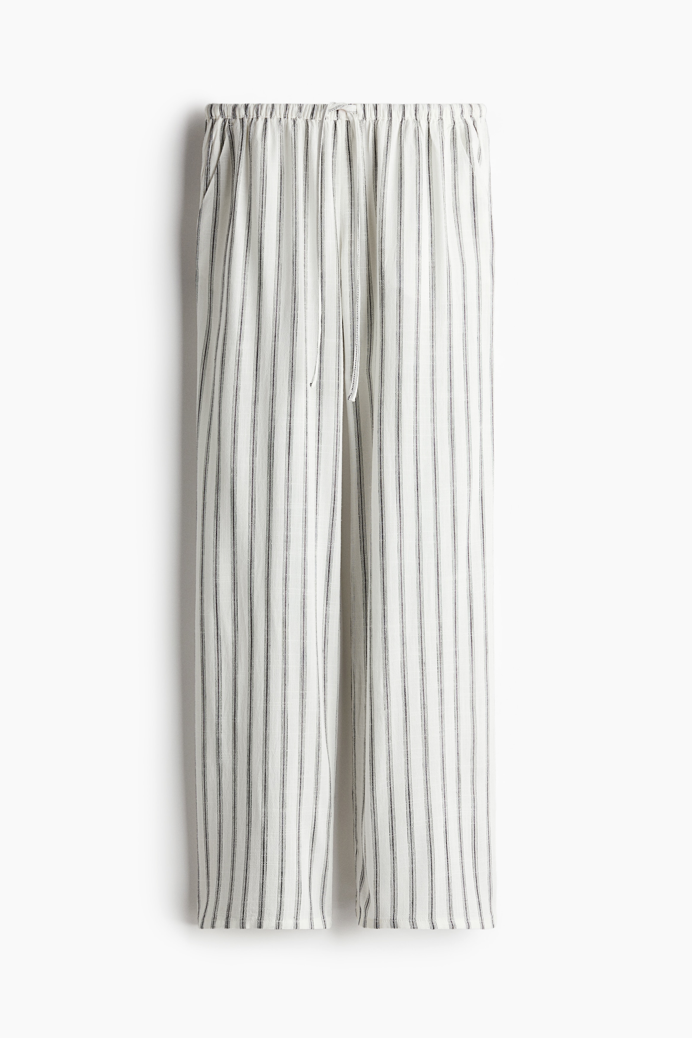 Straight drawstring trousers - Cream/Striped/Light beige/Brown/Black/Cream/Floral