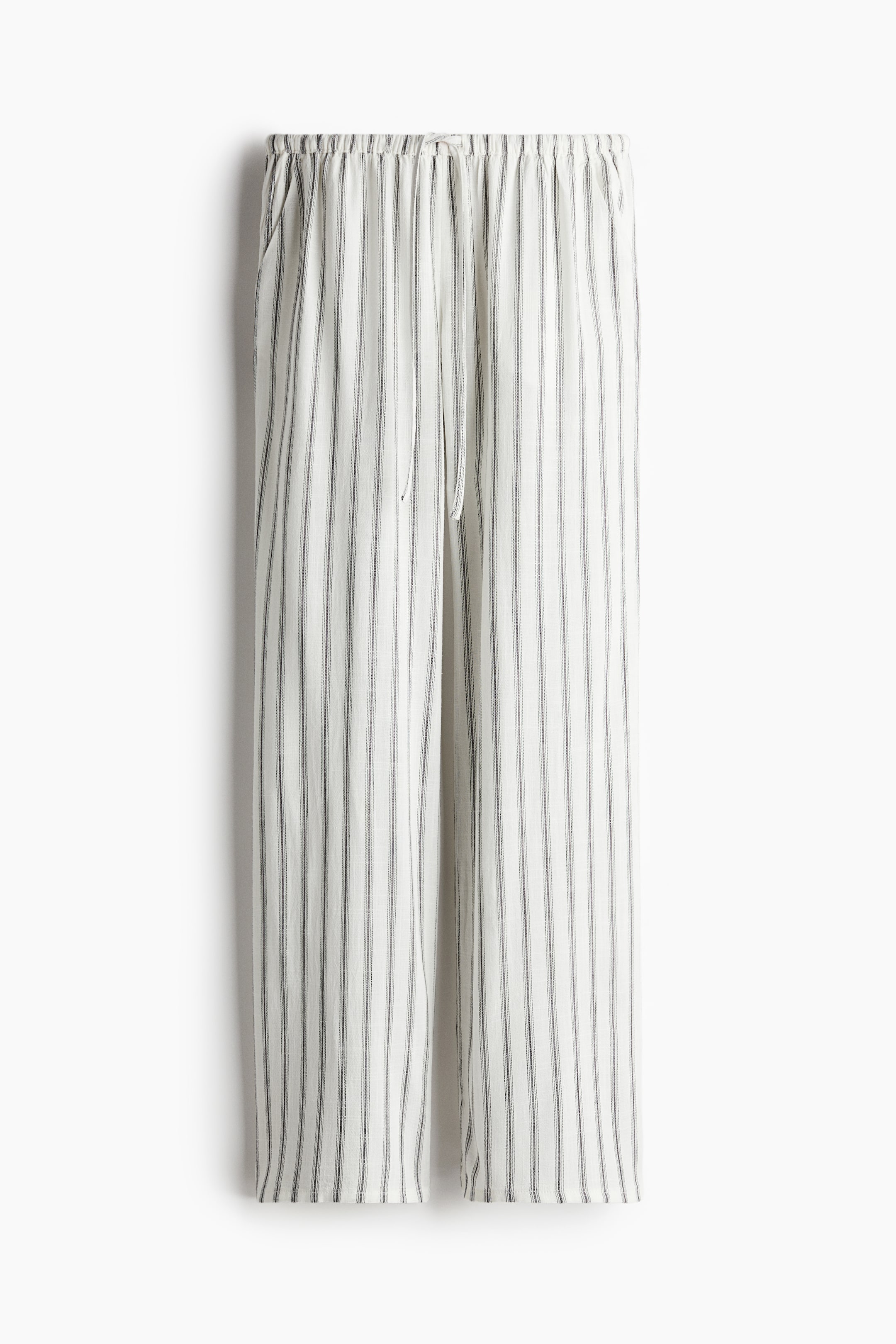 Straight drawstring trousers - Cream/Striped - Ladies | H&M GB 6