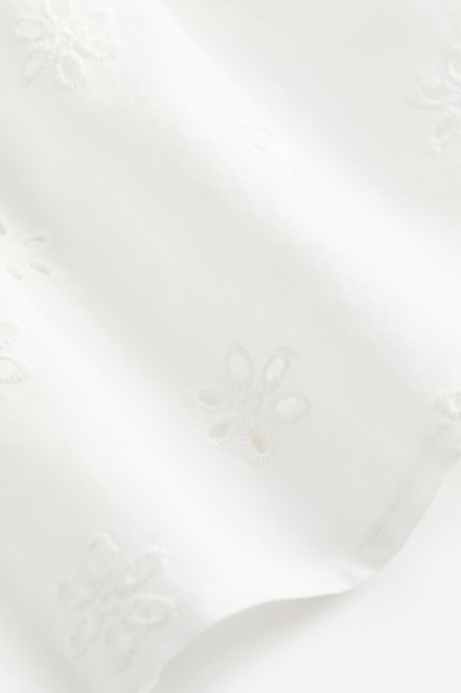 Bomuldskjole i A-facon - Hvid/Lyseblå/Lys rosa - 4