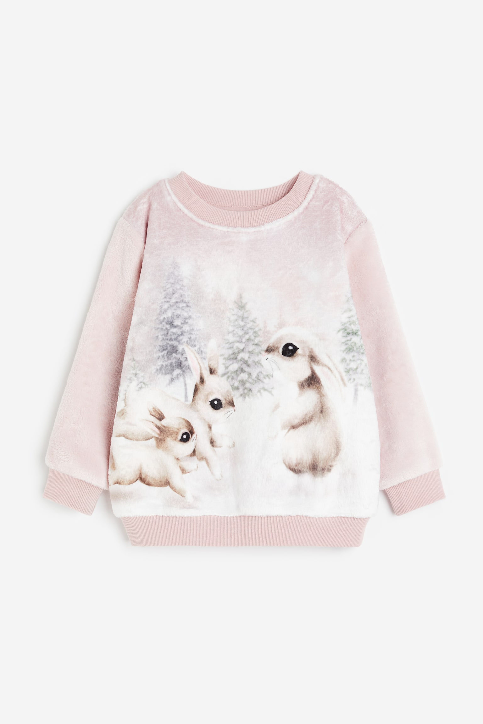 Áo nỉ giả lông cừu - Màu hồng nhạt/Thỏ - 1