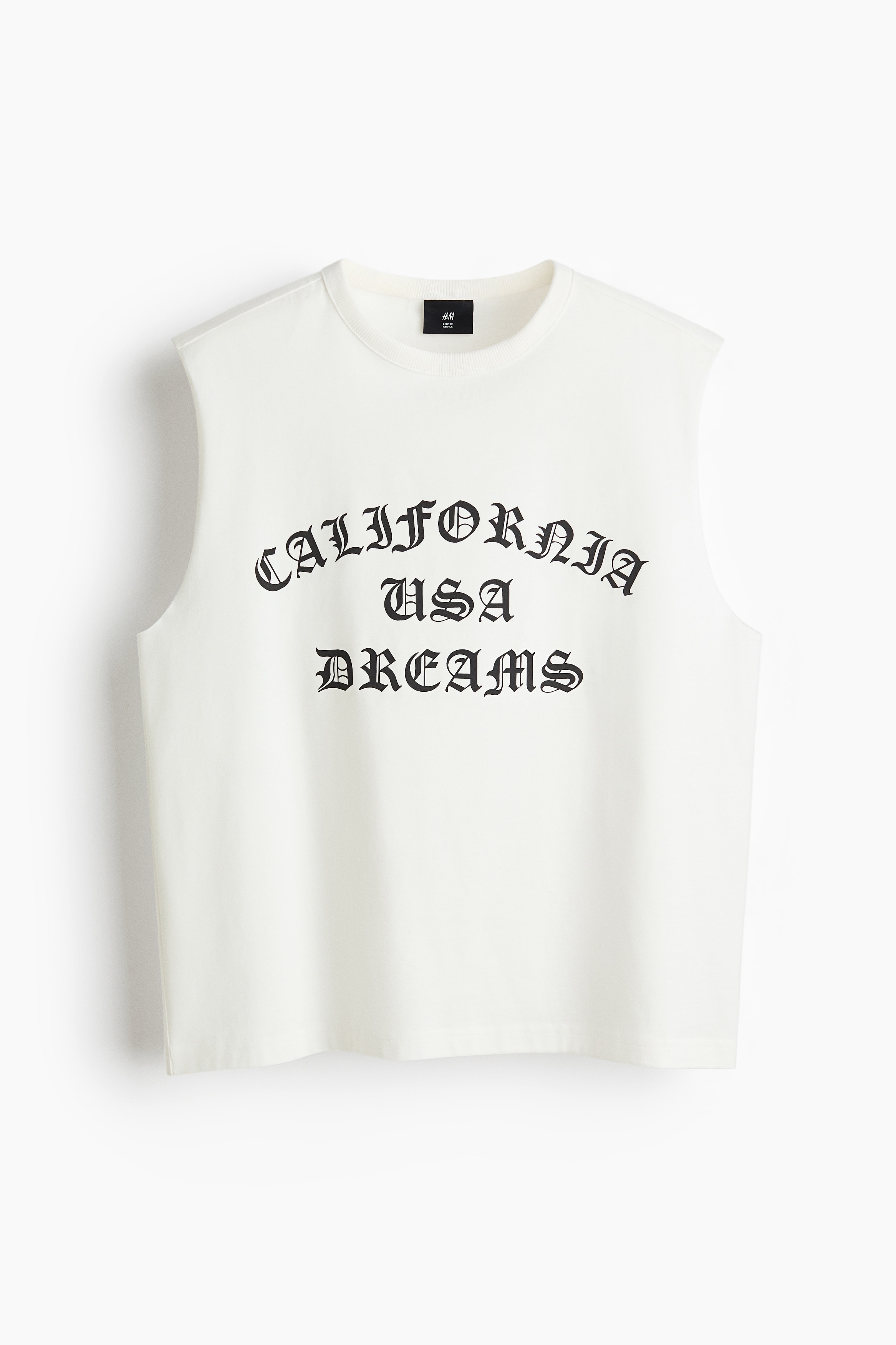 Loose Fit Printed vest top-White/California