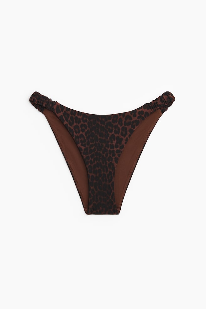 Bragas de bikini Cheeky - Café oscuro/Diseño de leopardo/Rojo - 1
