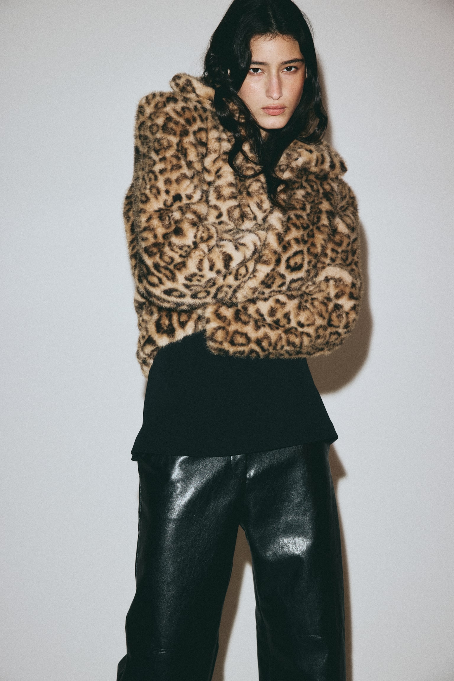 Shoulder-pad jacket - Beige/Leopard print - 4