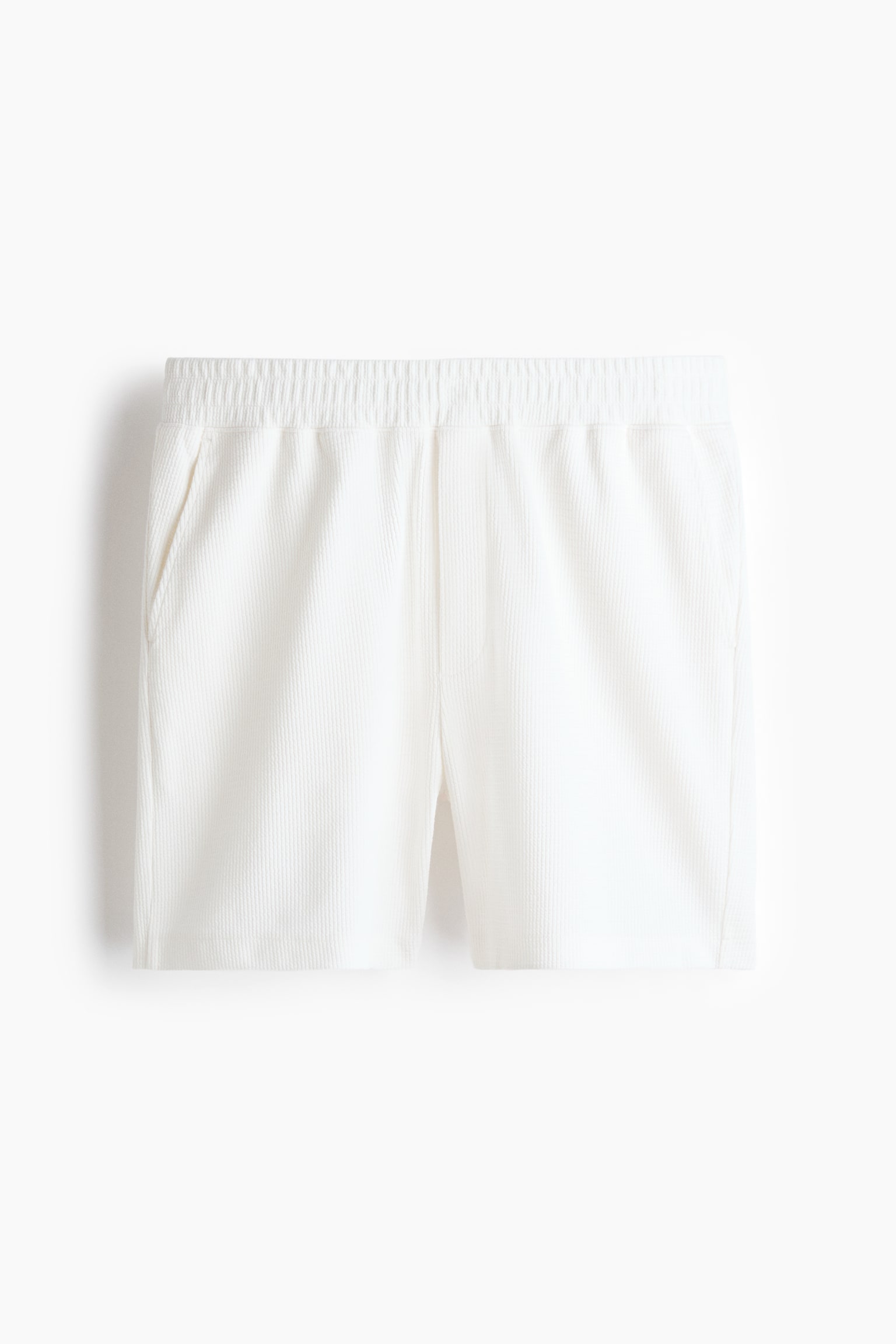 Textured jersey shorts - White/Black