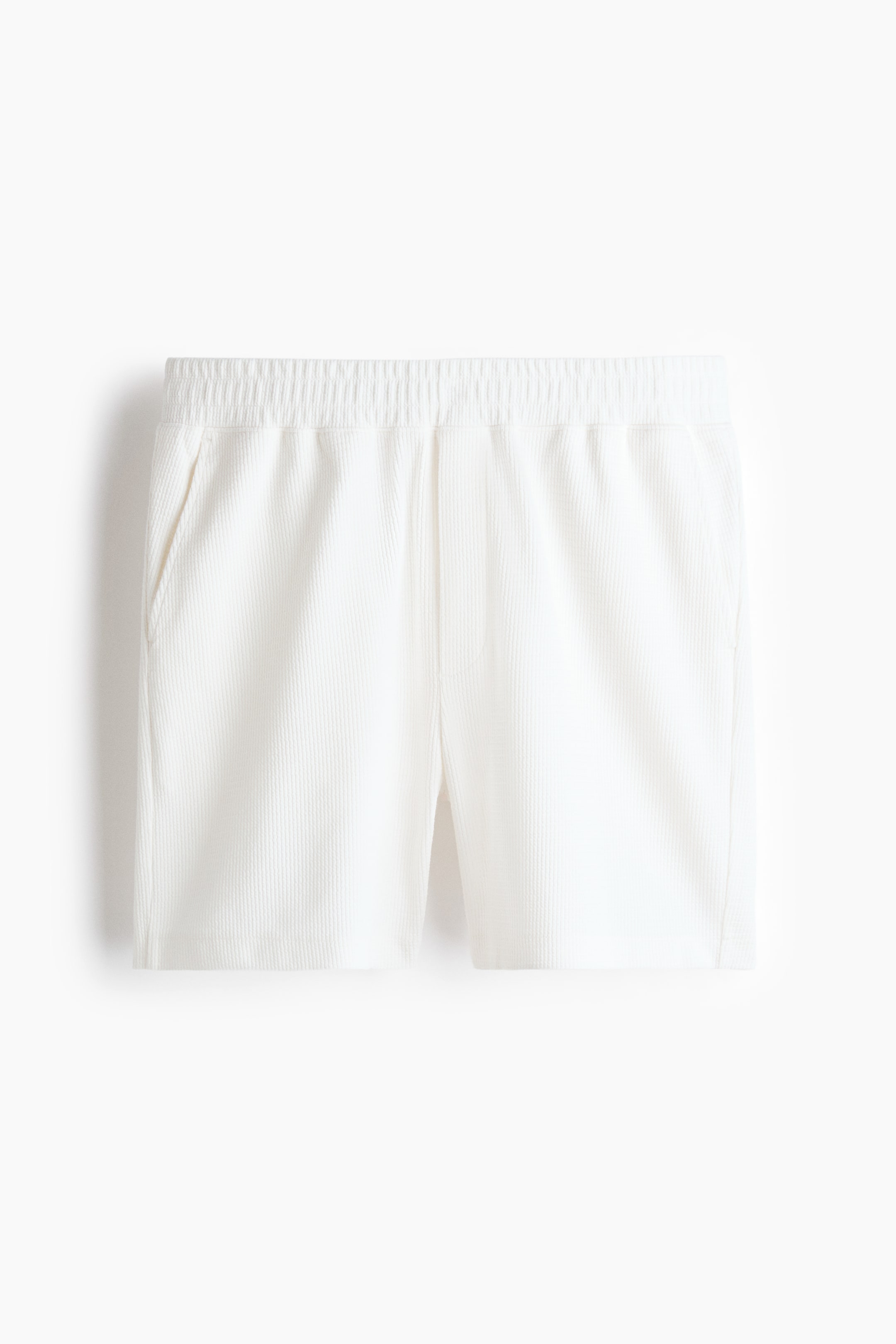 View larger image: Textured jersey shorts - White - Men | H&M SG 1