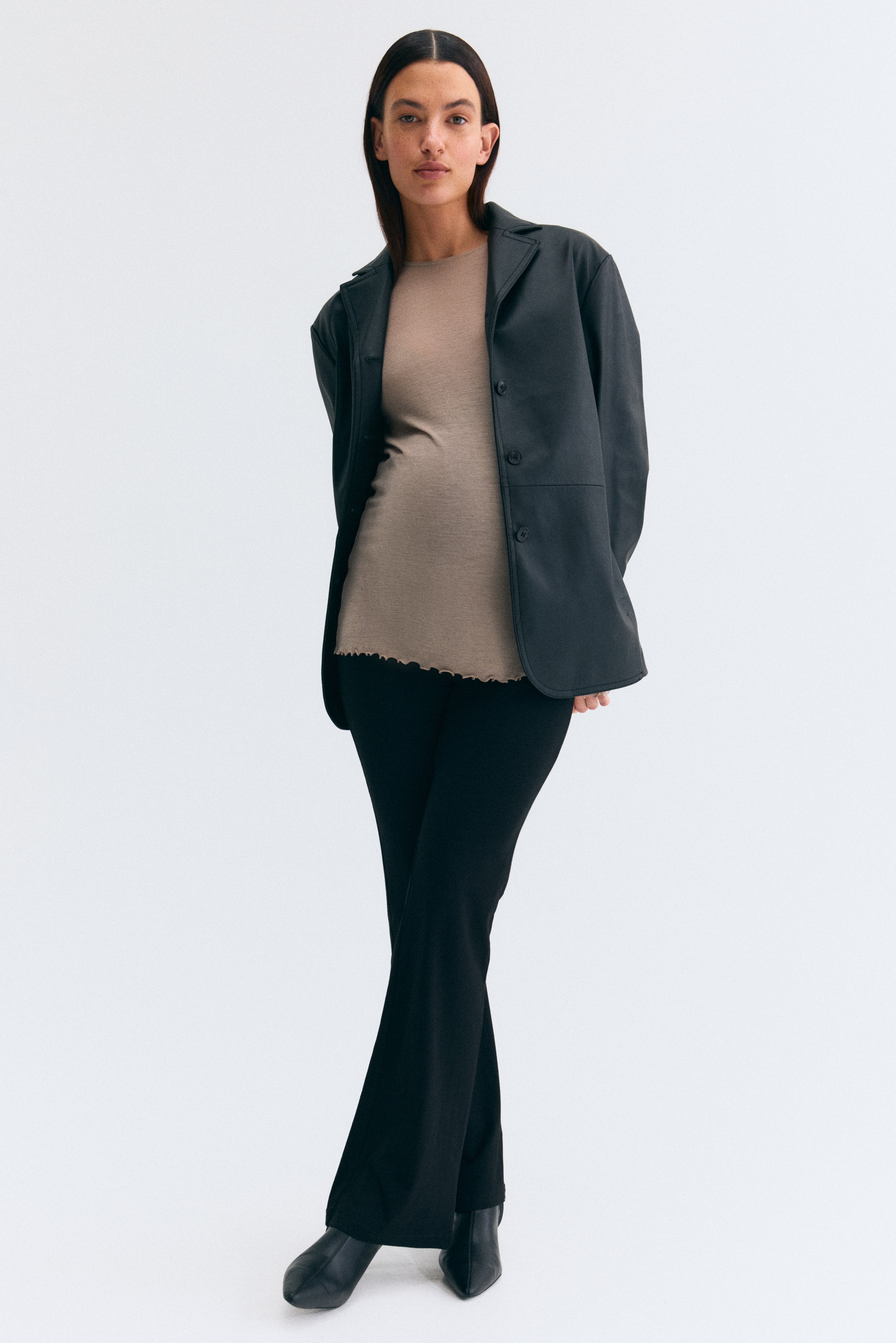 MAMA Before & After Pantaloni svasati - Nero/Marrone scuro