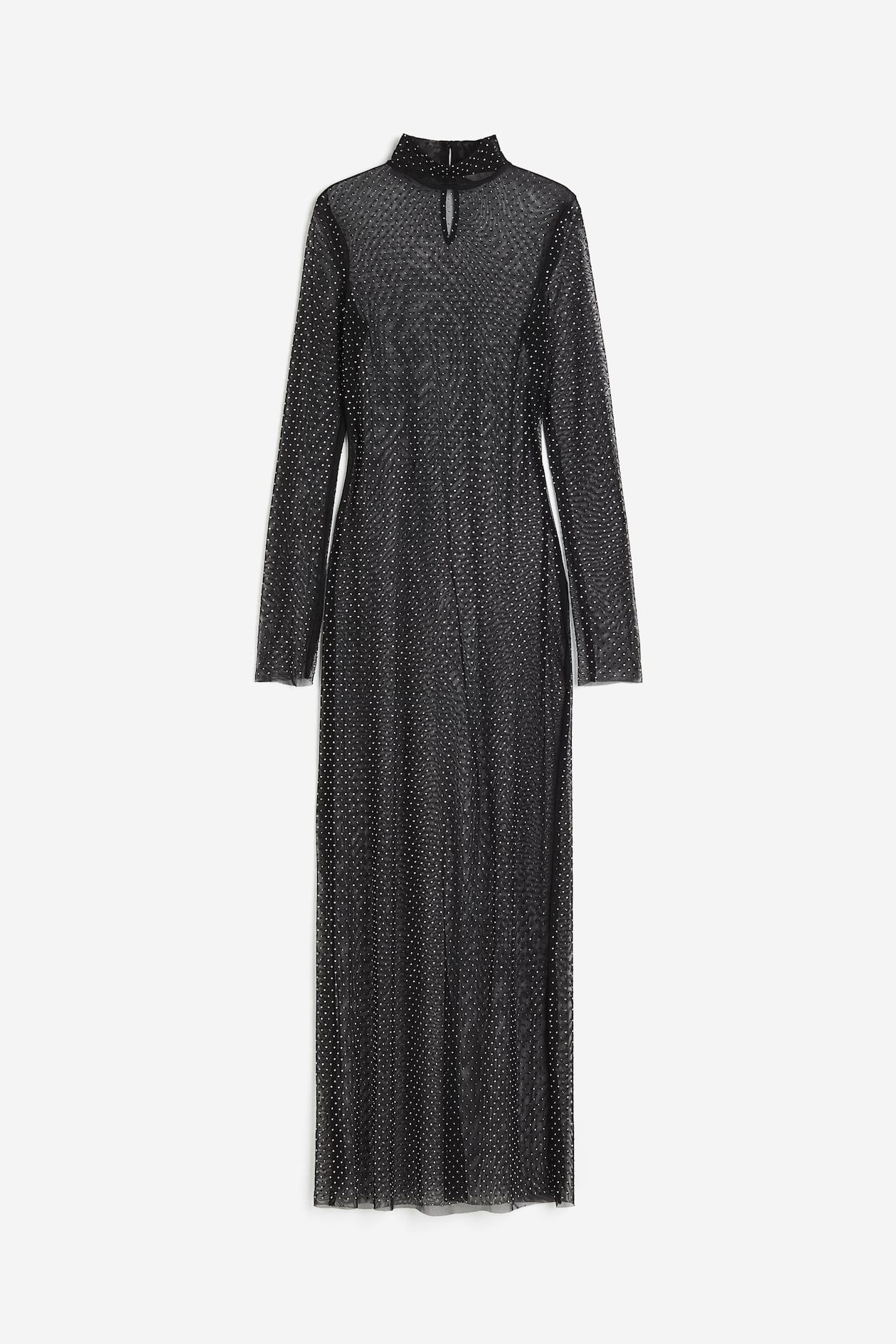 h&m beaded mesh dress Women's Black Embellished Mesh Dress