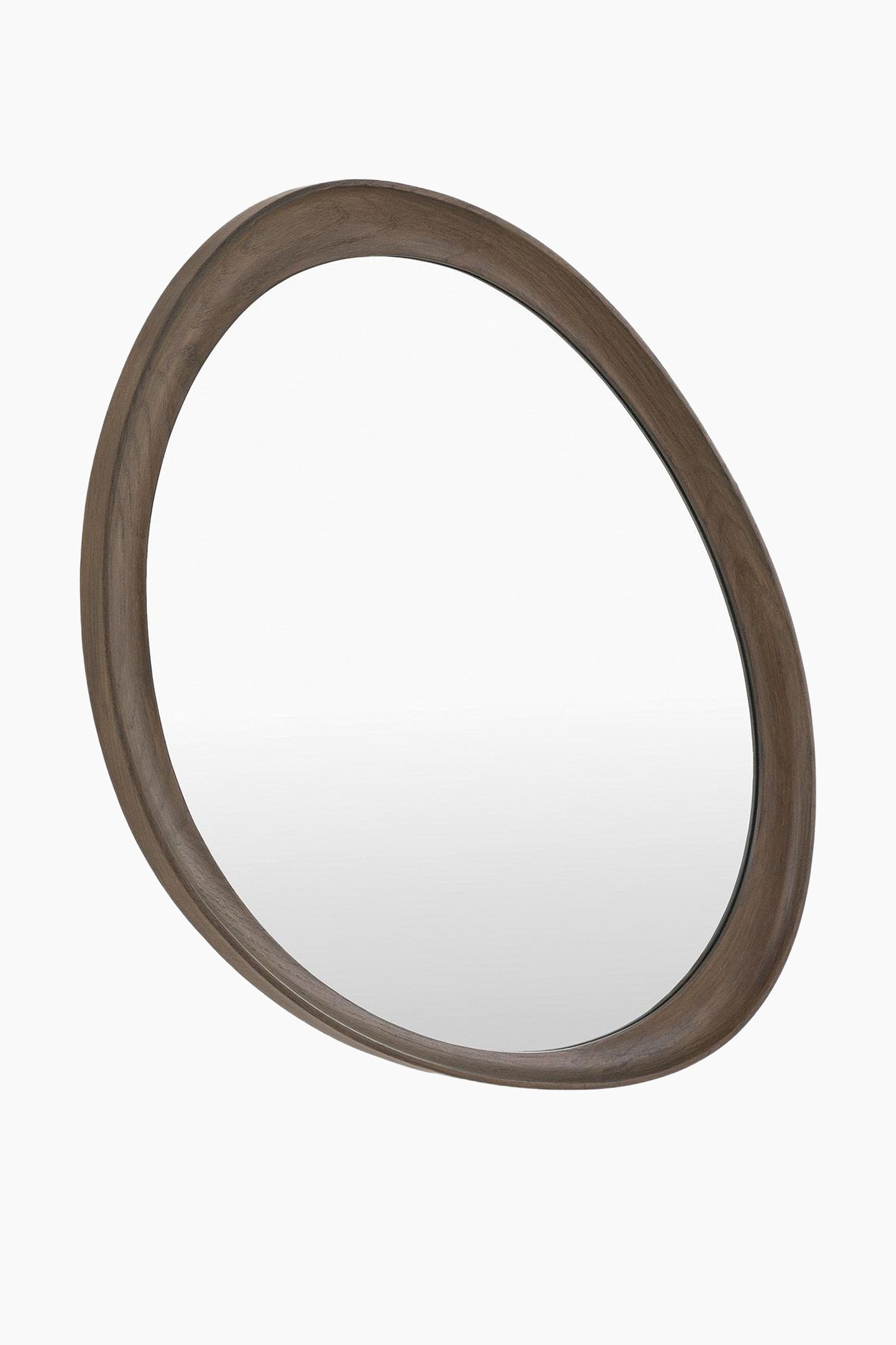 Wooden Asymmetric Mirror - Dark Wood/Natural